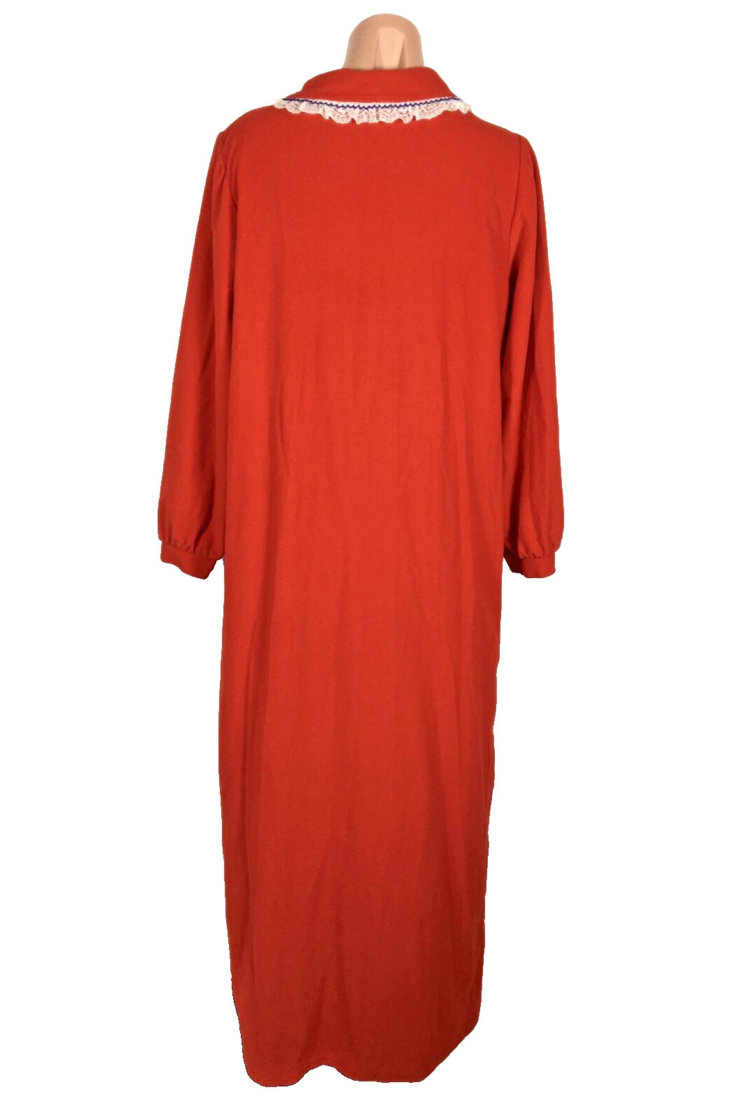 Vtg 70s Jennifer Dale NIGHTGOWN RED Floral Long Full Length Gown 13 ROBE UNION