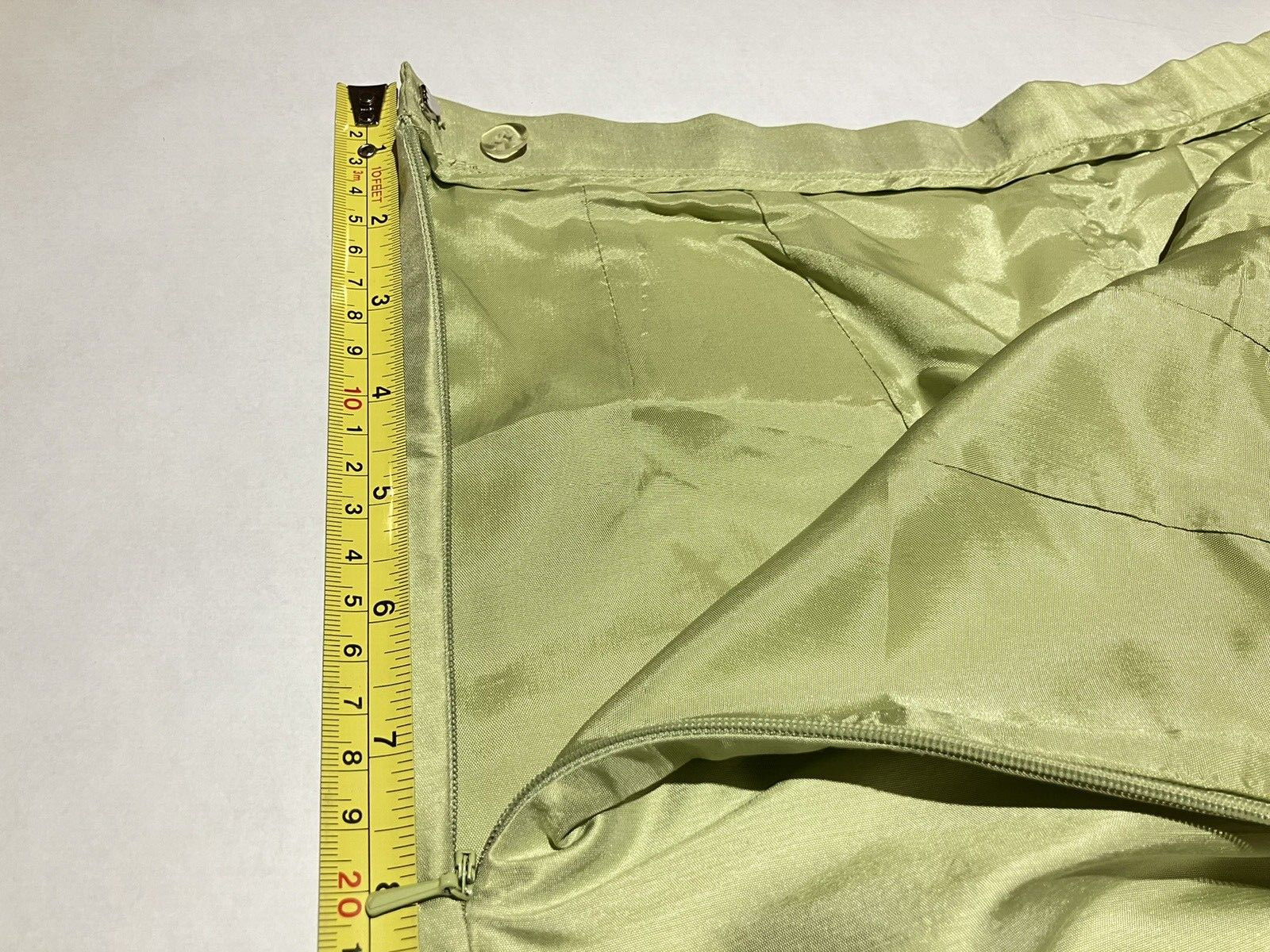 kate hill lime green shoulder pads two piece silk womens suit size 6top/4pants