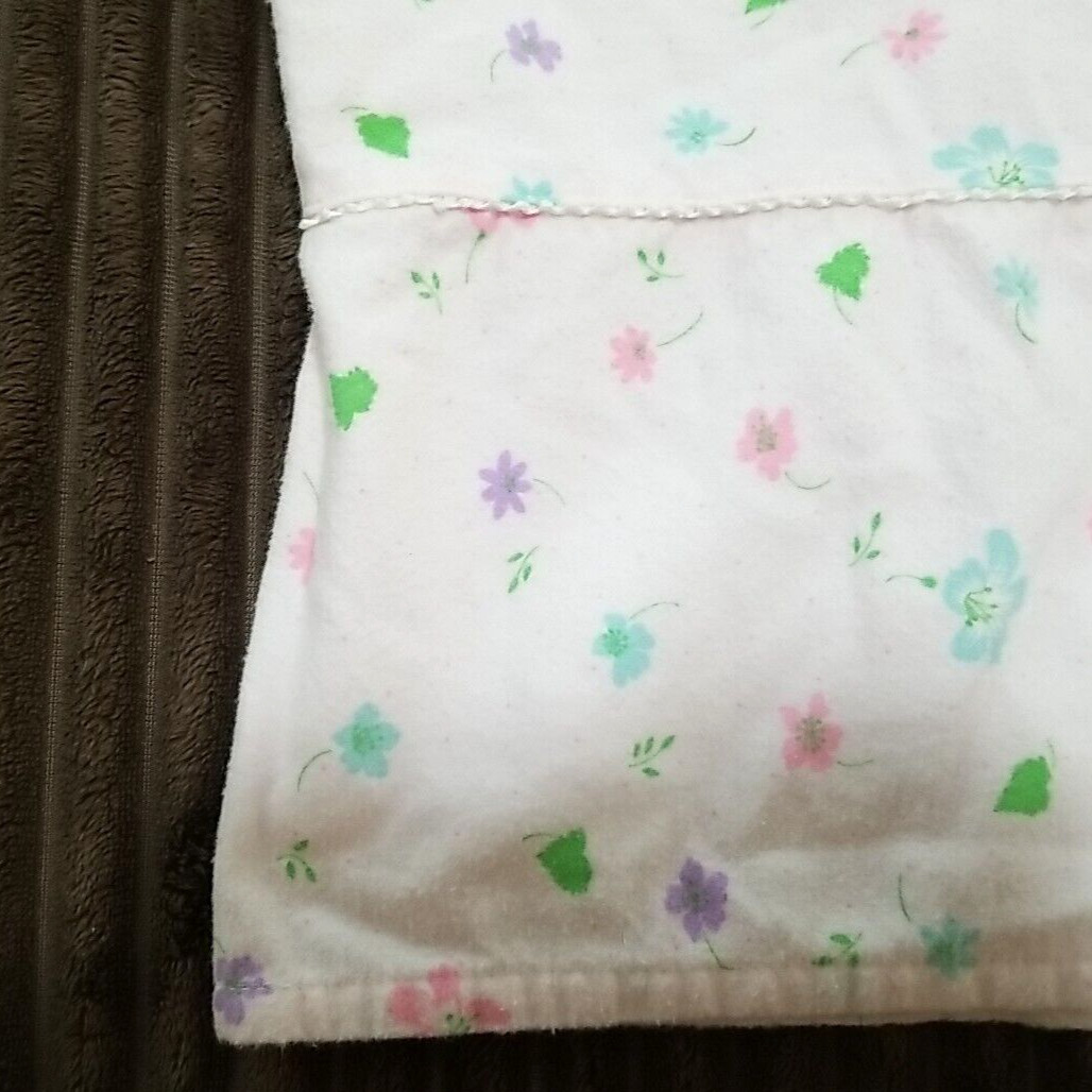 Vtg Sears Roebuck Long Flannel Nightgown Womens L 16-18 Pink Floral Granny 70s