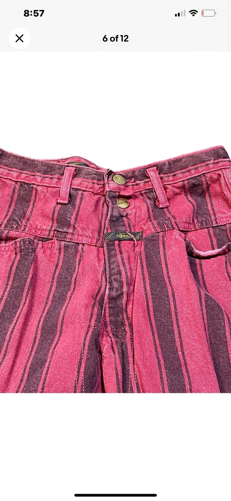 Lot of 2 Vintage RARE Marithe Francois Girbaud Striped Jeans Women’s 27”x29” USA