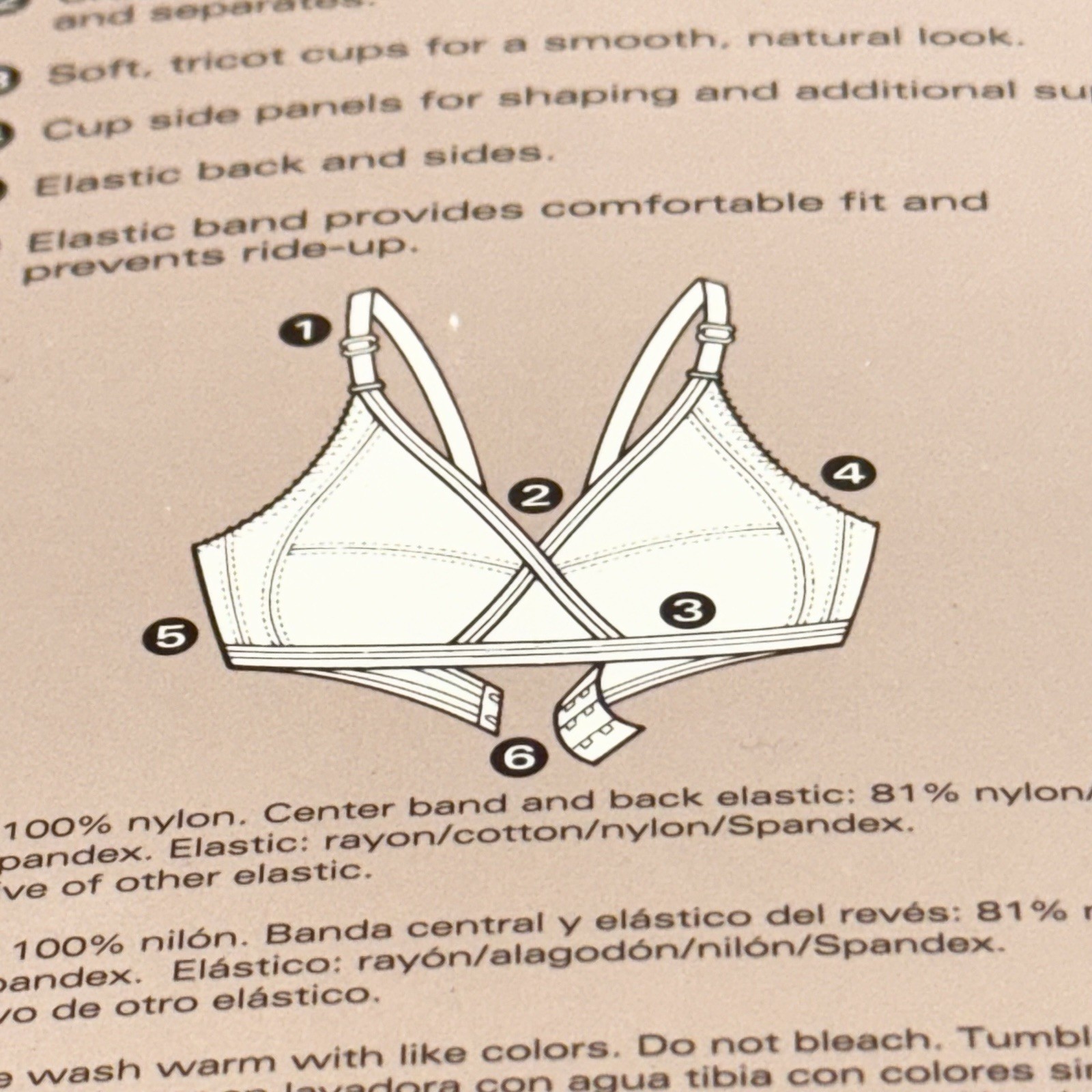 Vintage Underscore Bra 38C White Crossover Wire Free Soft Cup Side Panels NEW