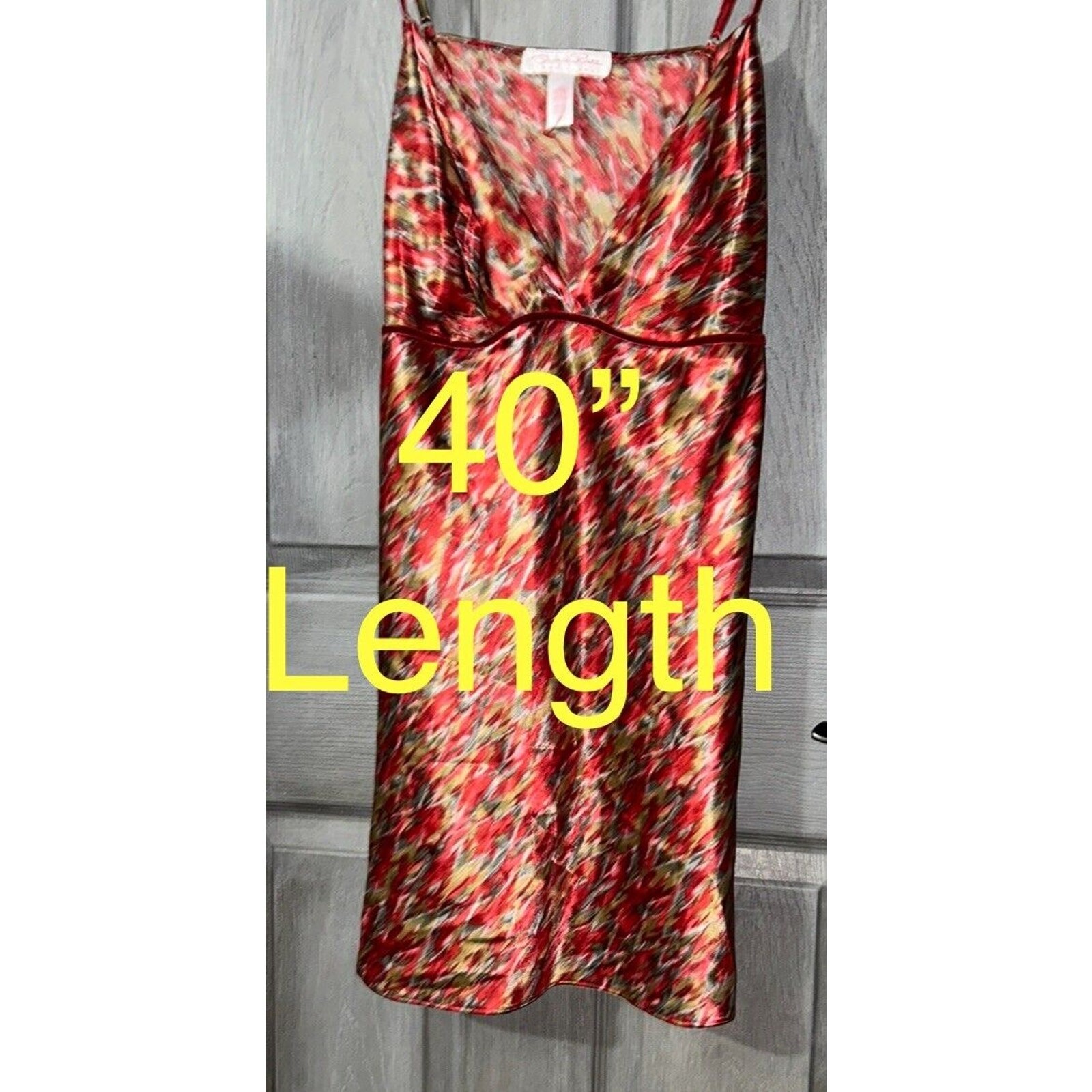 Vtg Oscar De La Renta Pink Label Multicolor Nightgown Medium Short Sleeveless