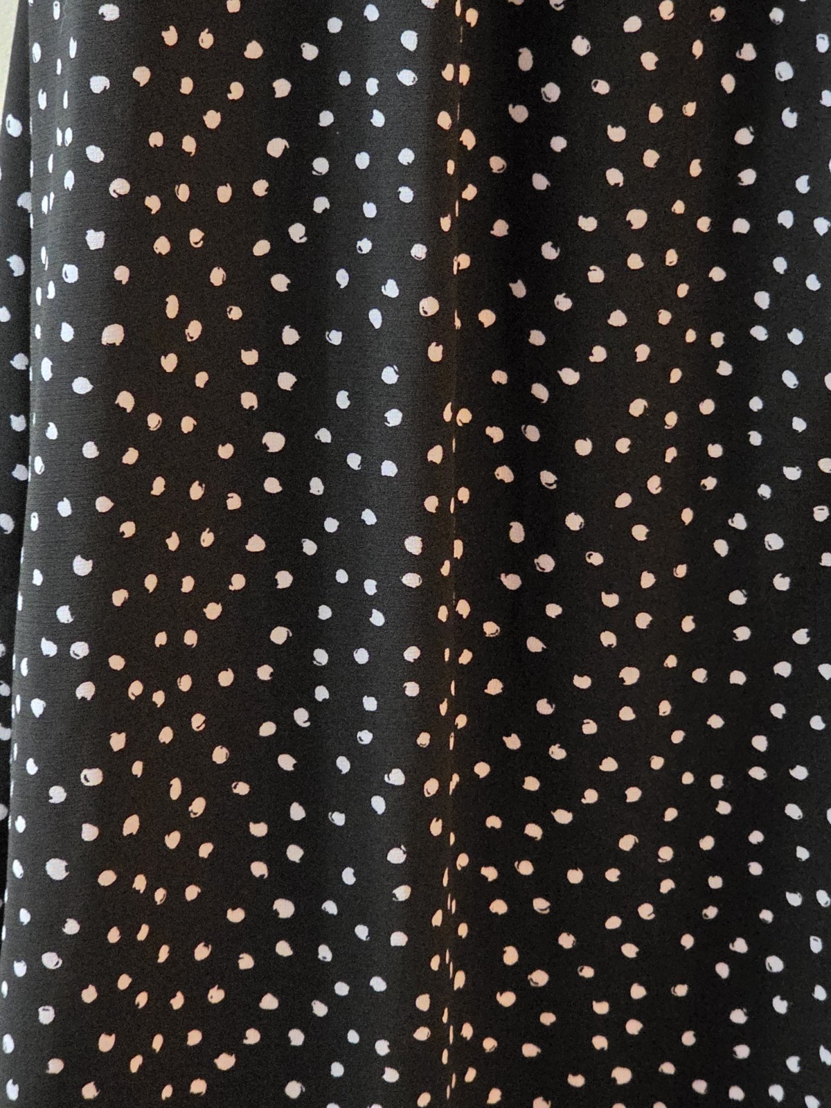 VTG BON WORTH USA MADE PL POLKA DOT CIRCLES SECRETARY SKIRT PETITE LARGE BLACK