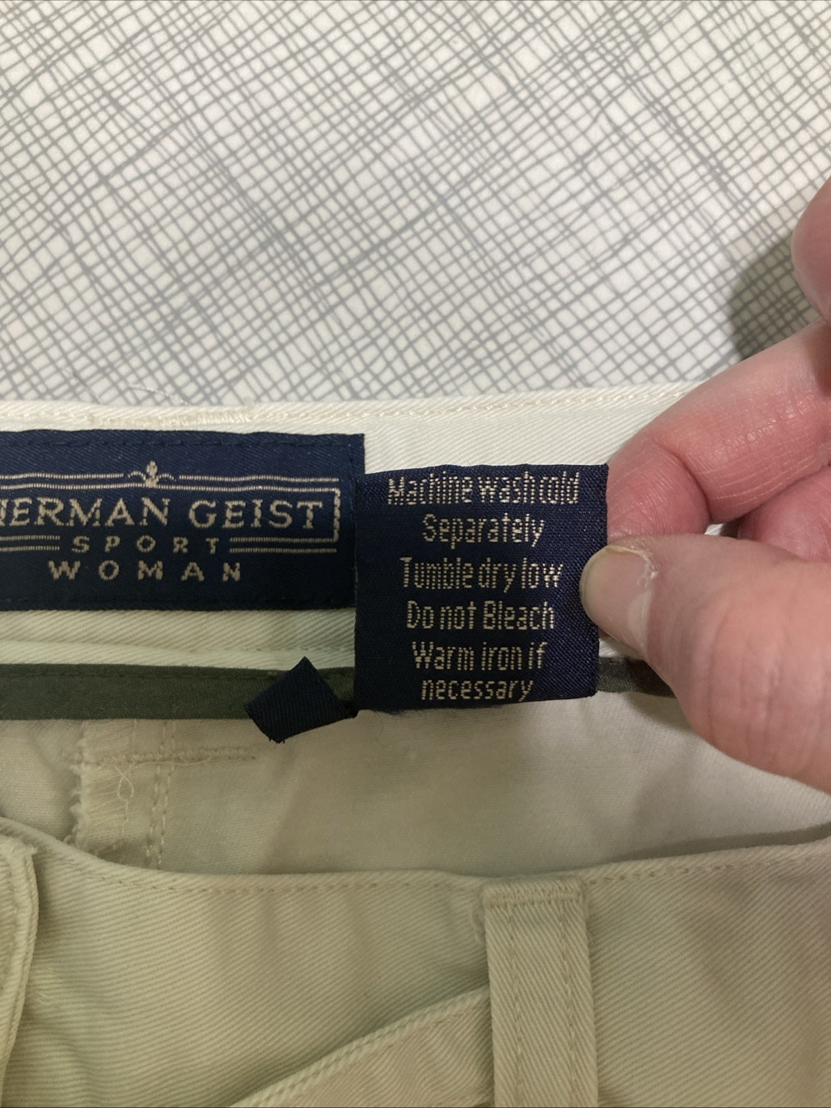 Vtg 80s 90s Herman Geist Sport Tan Capri Pants Drawstring Plus Size 20W FLAWED