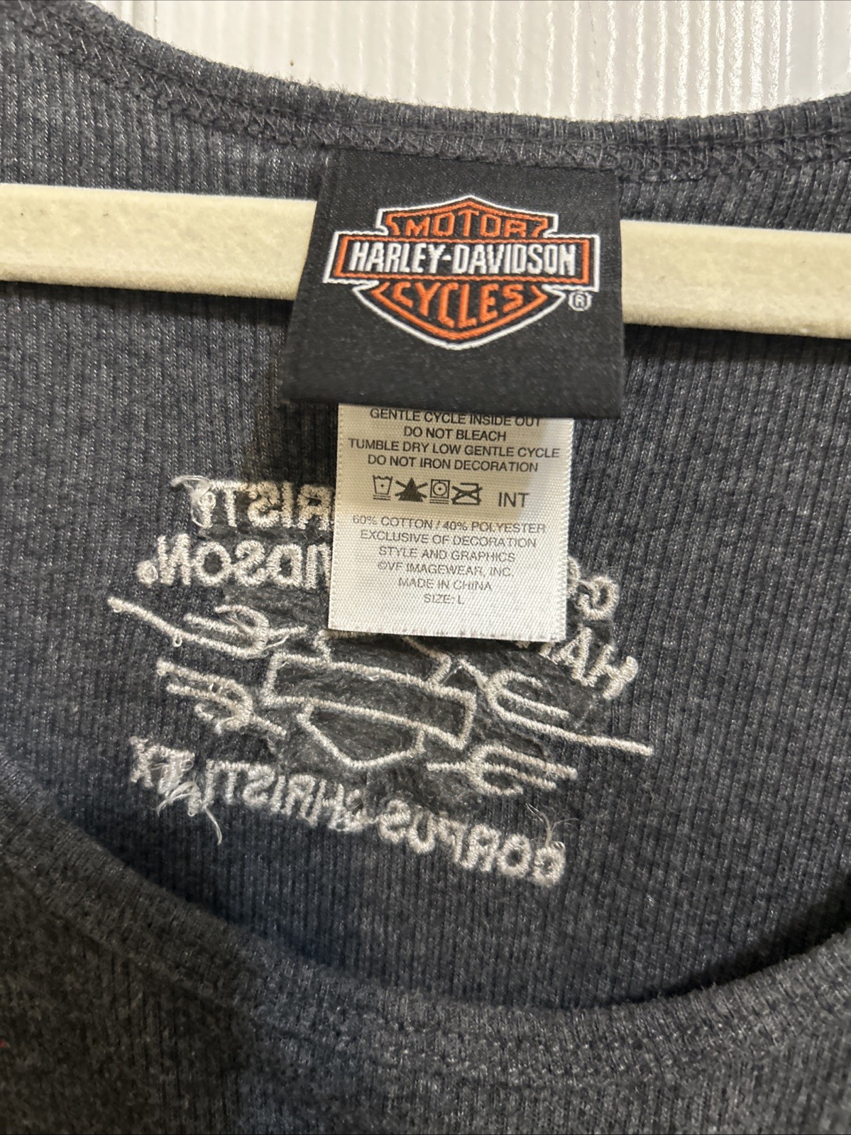Harley-Davidson Grey Studded Tank Top LG Bling and Embroidered Logo