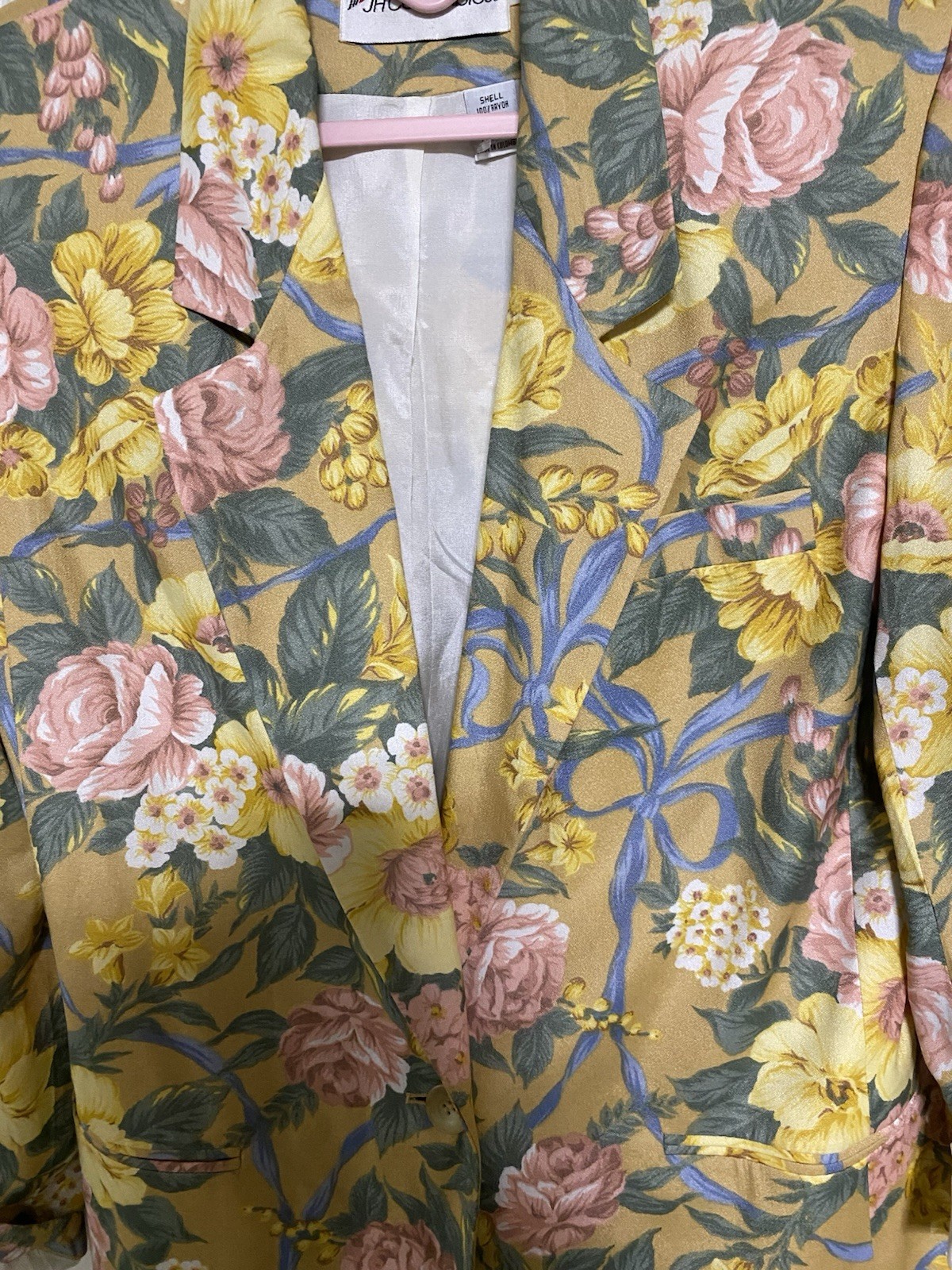 JH Collectibles Floral Blazer Jacket Size 10 Yellow mix vintage 80s/90s