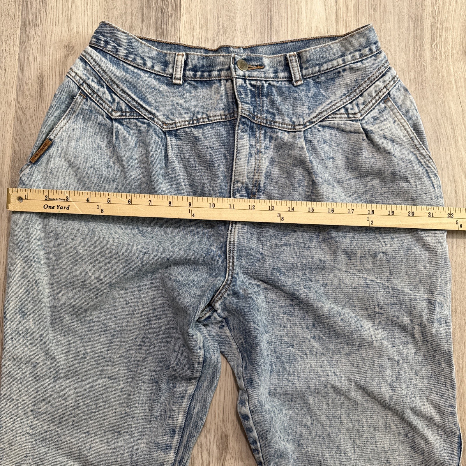 PS Gitano High Waist Pleated Tapered Mom Jeans Sz 18 Long Acid Wash 80s Vintage