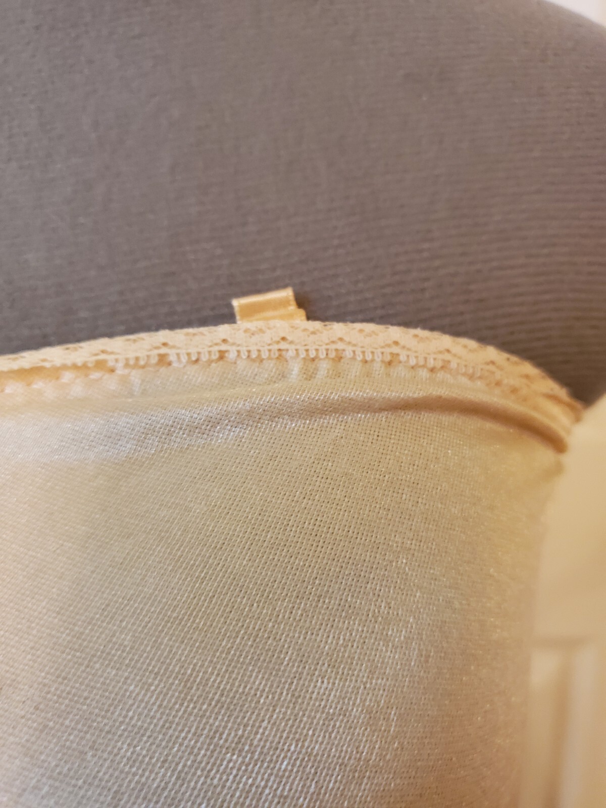 VTG Vanity Fair Beige Dupont Nylon Full Slip Lace Adjustable Straps 34 LL NWT