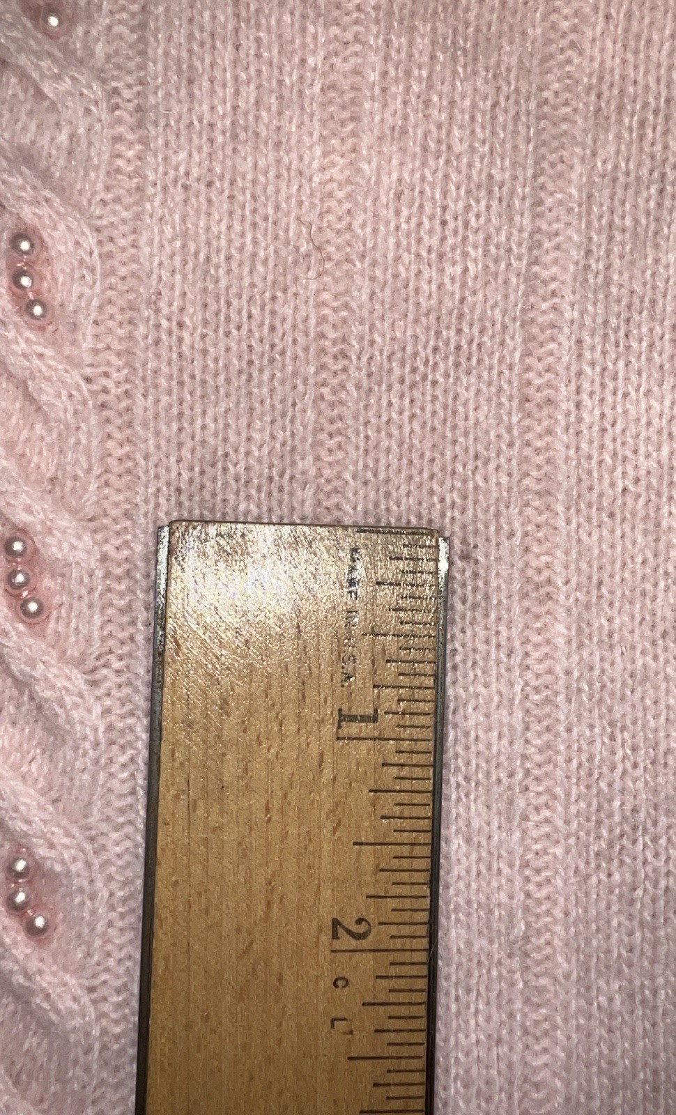 CASUAL CORNER 80’s Vintage 90s Angora Pearls Lambswool Cardigan Sweater M Pink