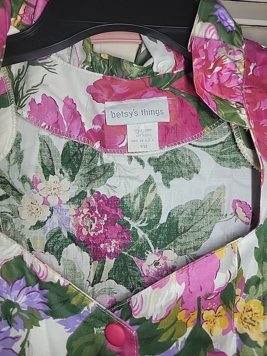 Vintage 80’s Betsey’s Things Summer Party Floral Cottagecore Dress Midi
