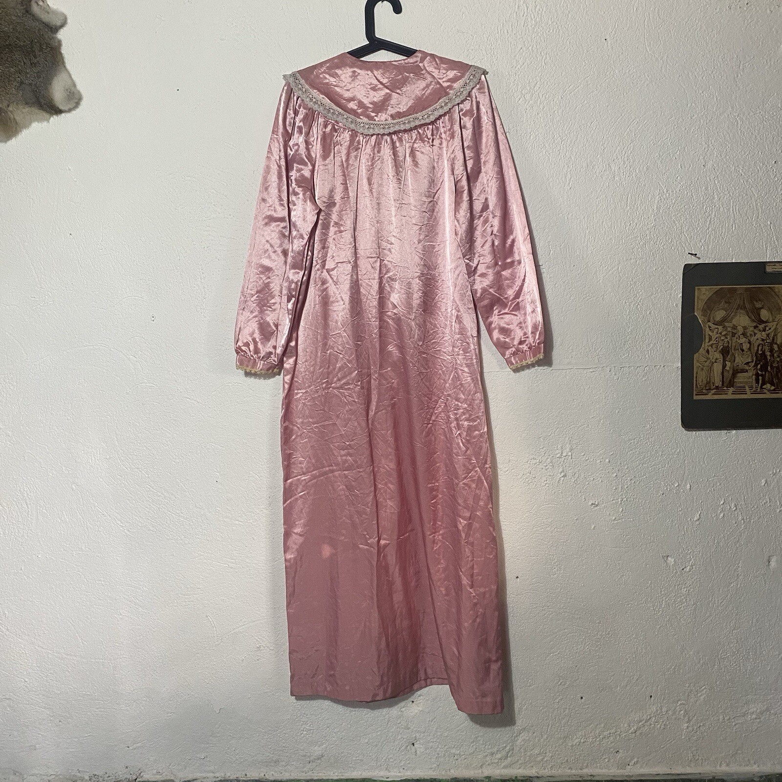 vintage womens nightgown pink medium Dolly Kawaii Made Usa