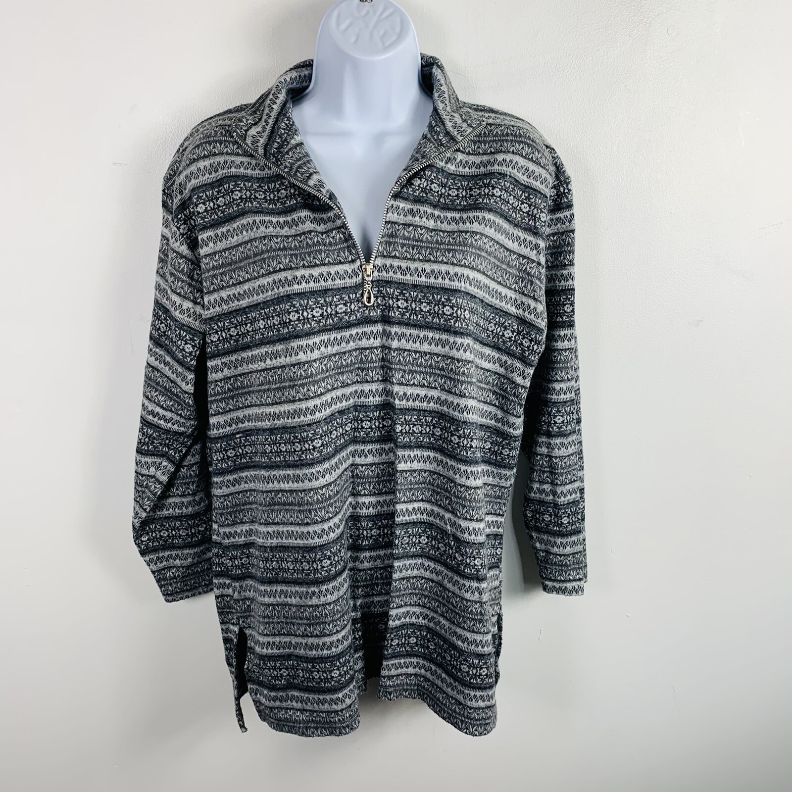 Fraizer Lawrence Striped Pullover sz S 1/4 Zip Long Sleeve Winter Casual VINTAGE