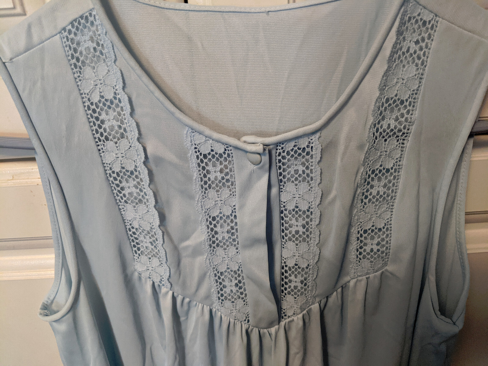 VANITY FAIR Powder Blue Nightgown Petite Dupont Nylon Antron vintage
