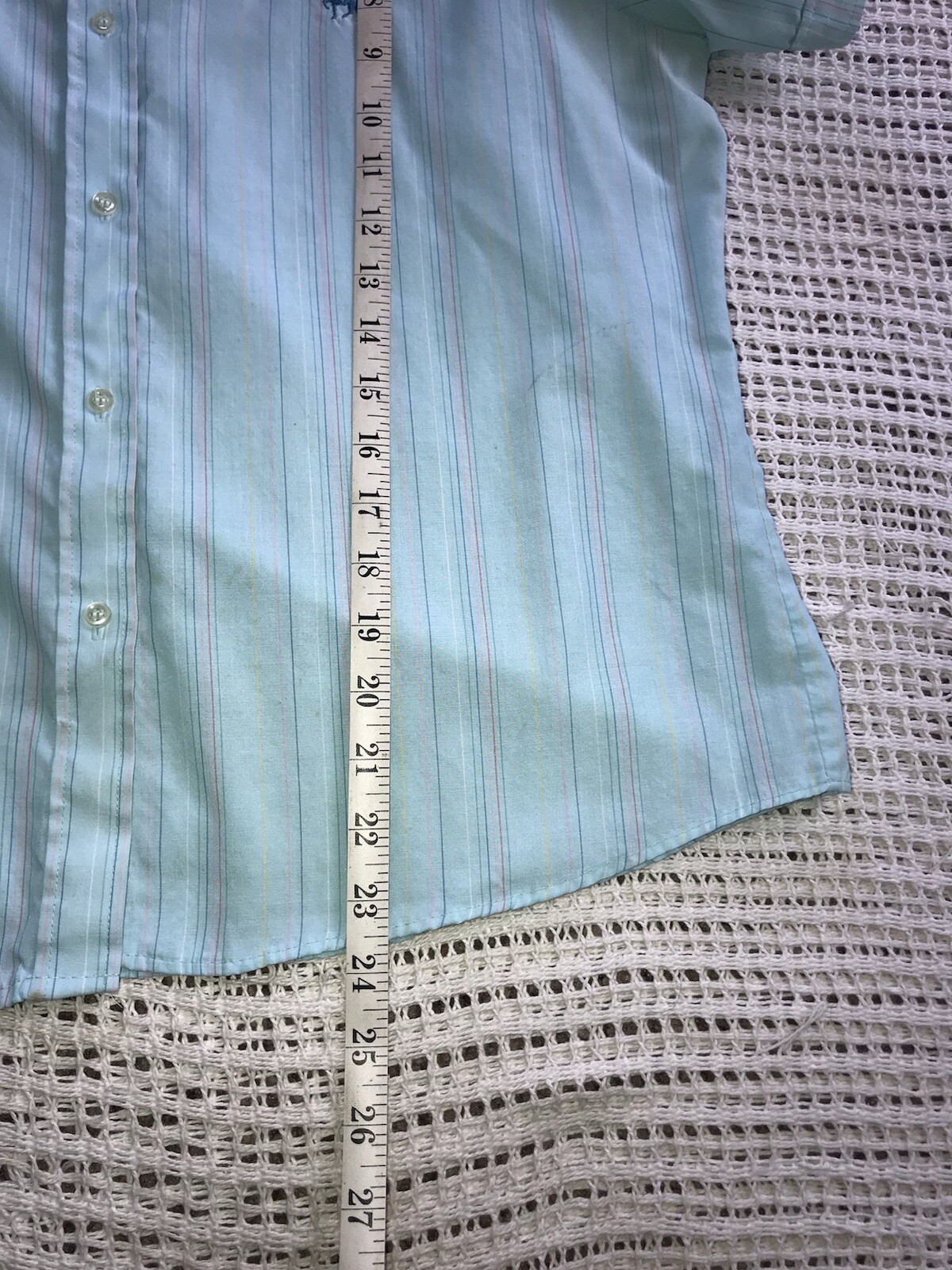 80’s Vtg Women’s Colorful Stripe Blue Top Shirt Hunter’s Glen Button Up Medium