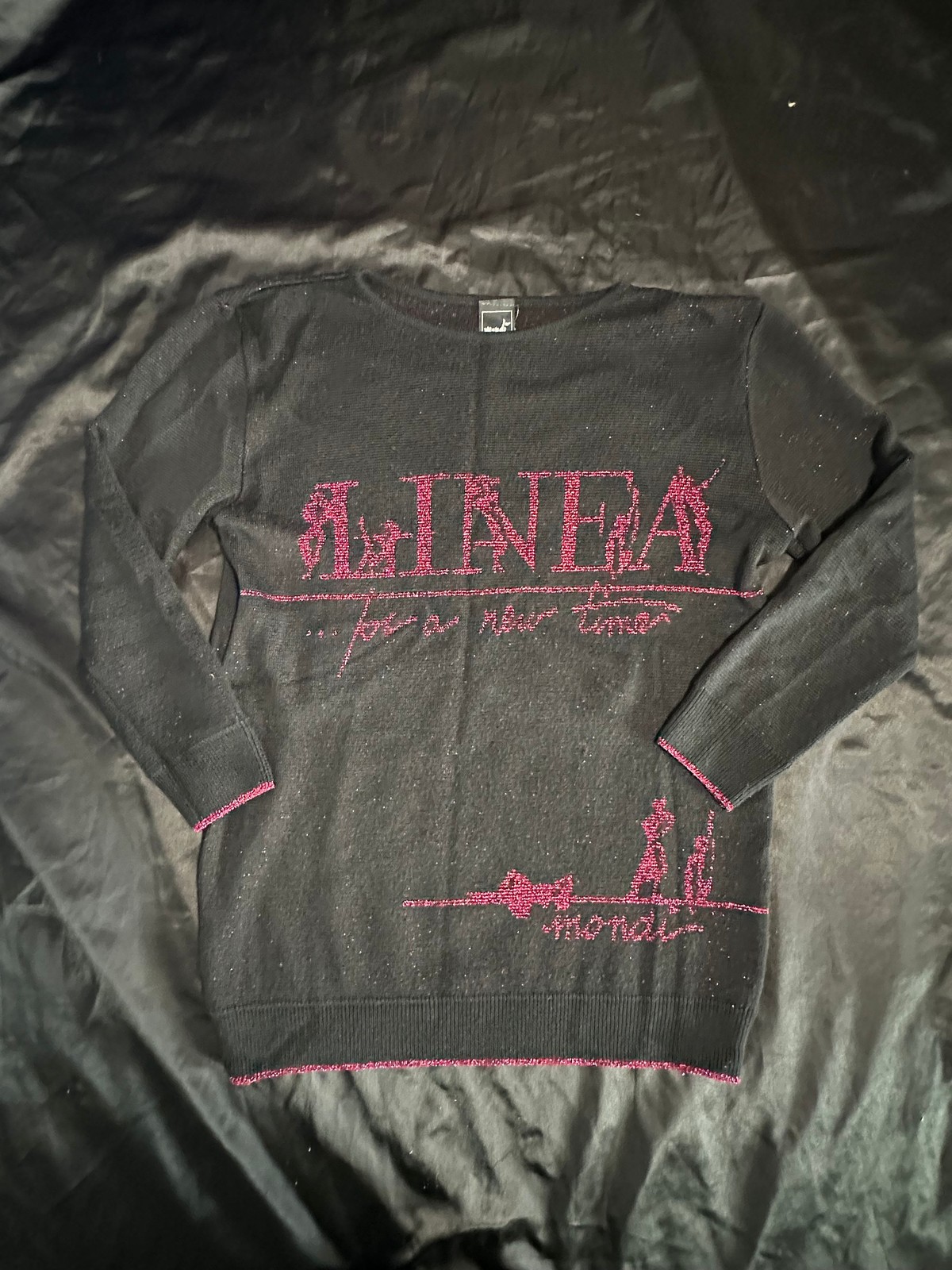 Mondi Vtg LINEA „For a new time” Women’s Sweater Size L Pink Metallic Germany