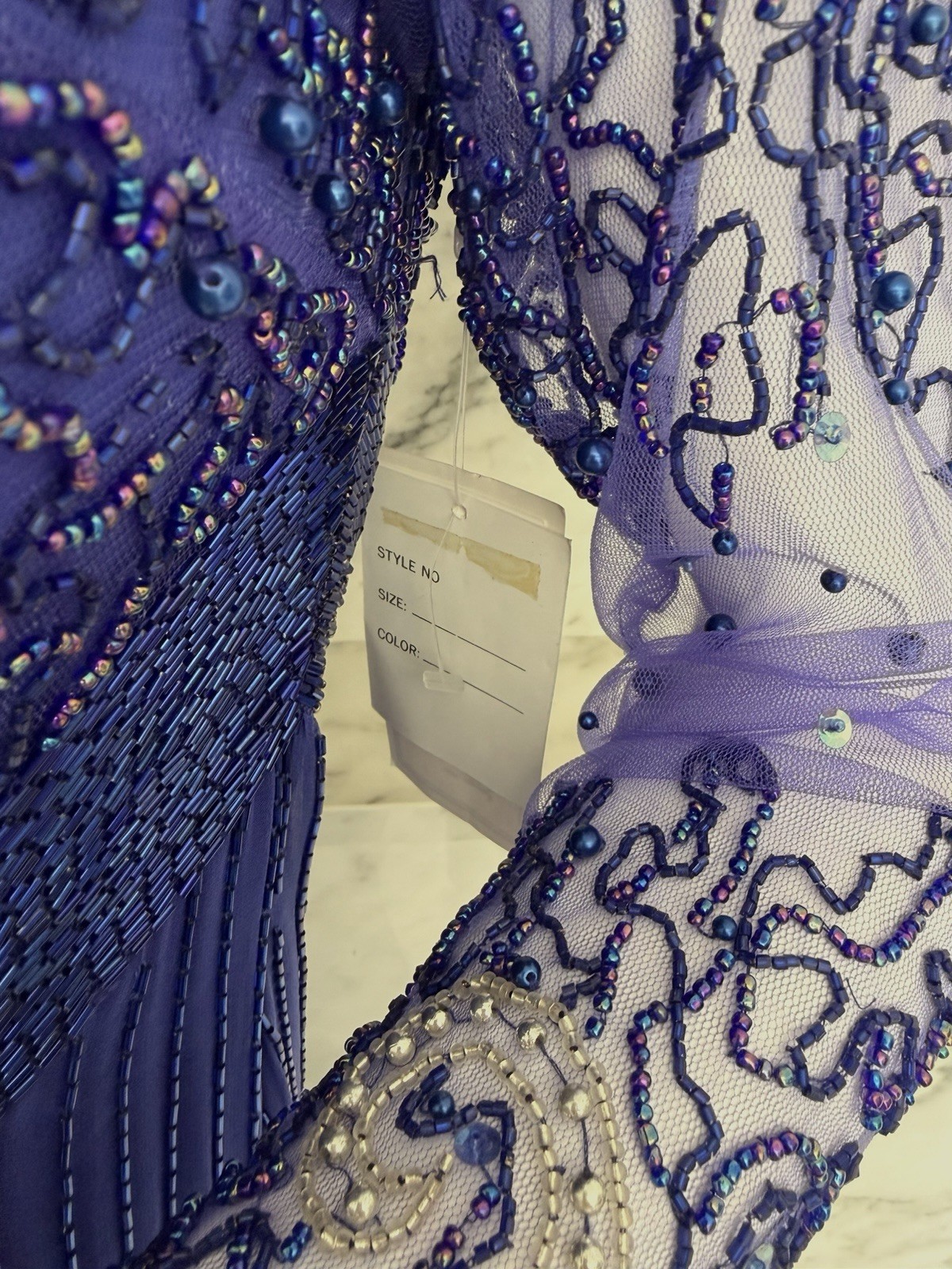 Vintage Nina Canacci Beaded Royal Blue Evening Gown Dress Size 6 Formal NWT