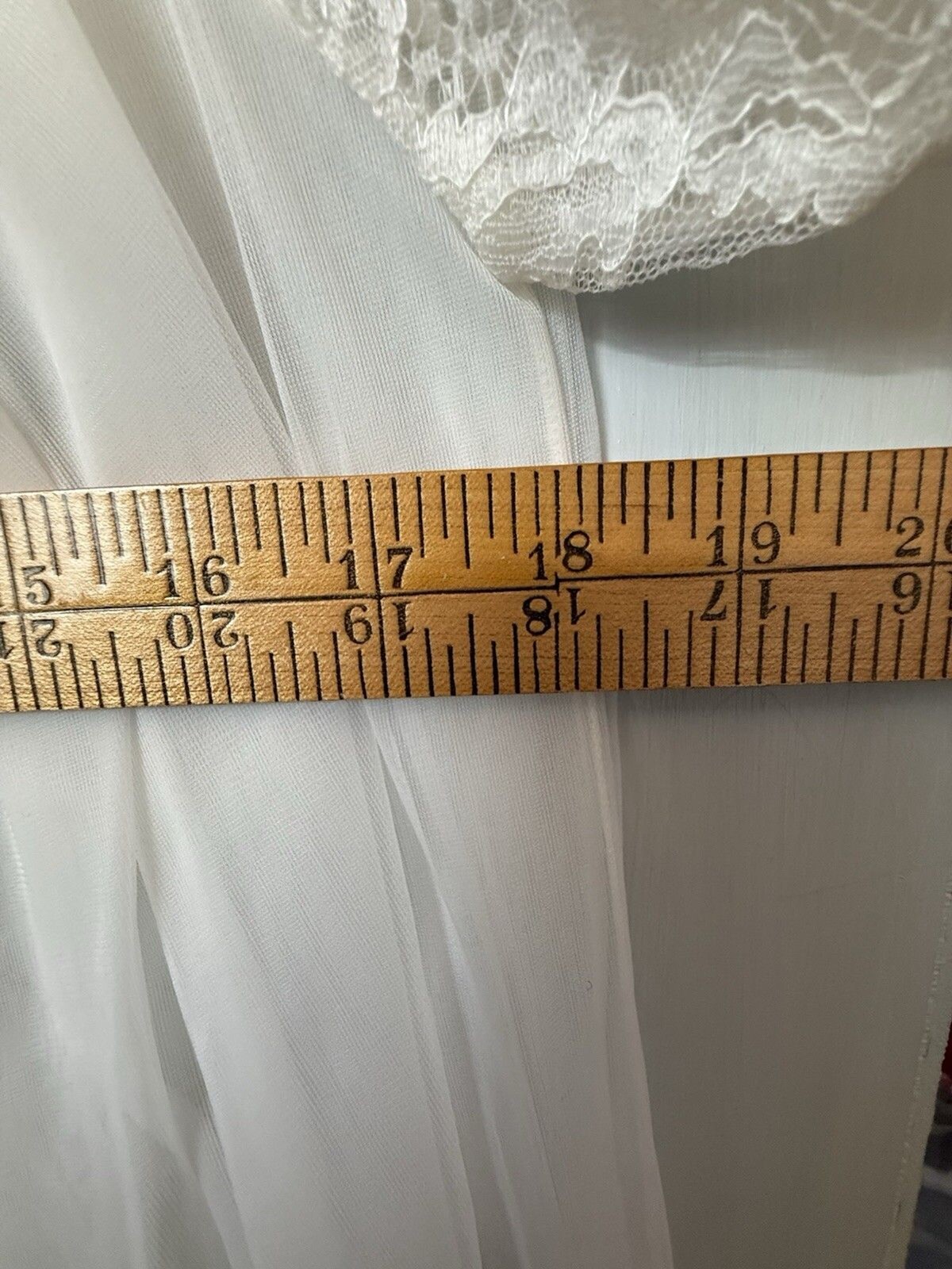 Vintage Formula Chiffon Double Layer Sheer White Wrapper Robe Sm Lingerie USA