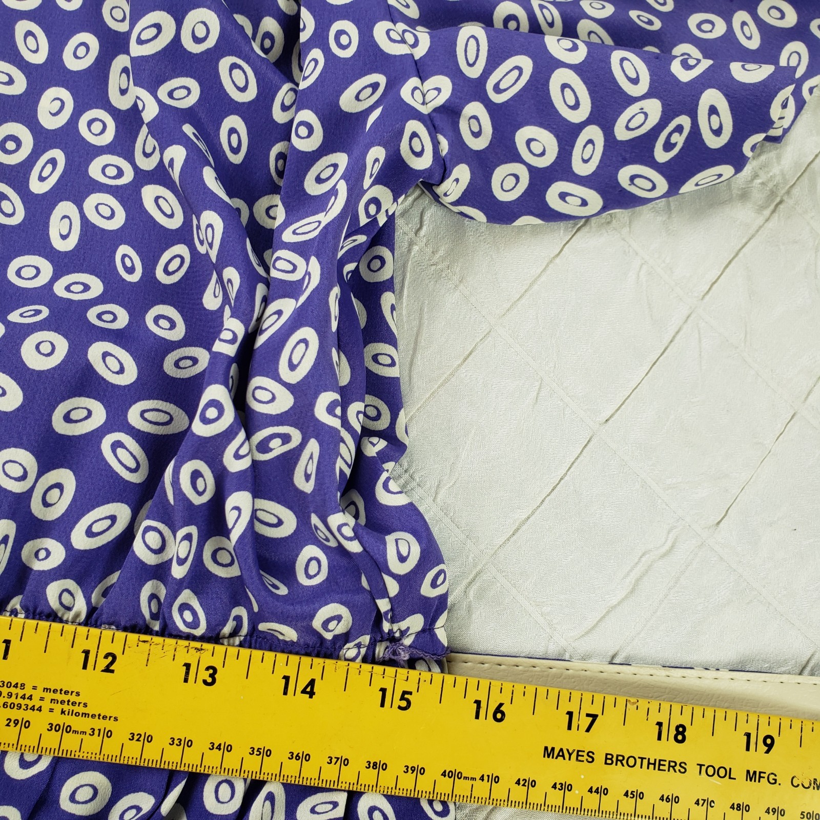 Vintage Leslie Fay Dress 80s 90s Pleated Geo Paisley Purple Belted SIZE 6P