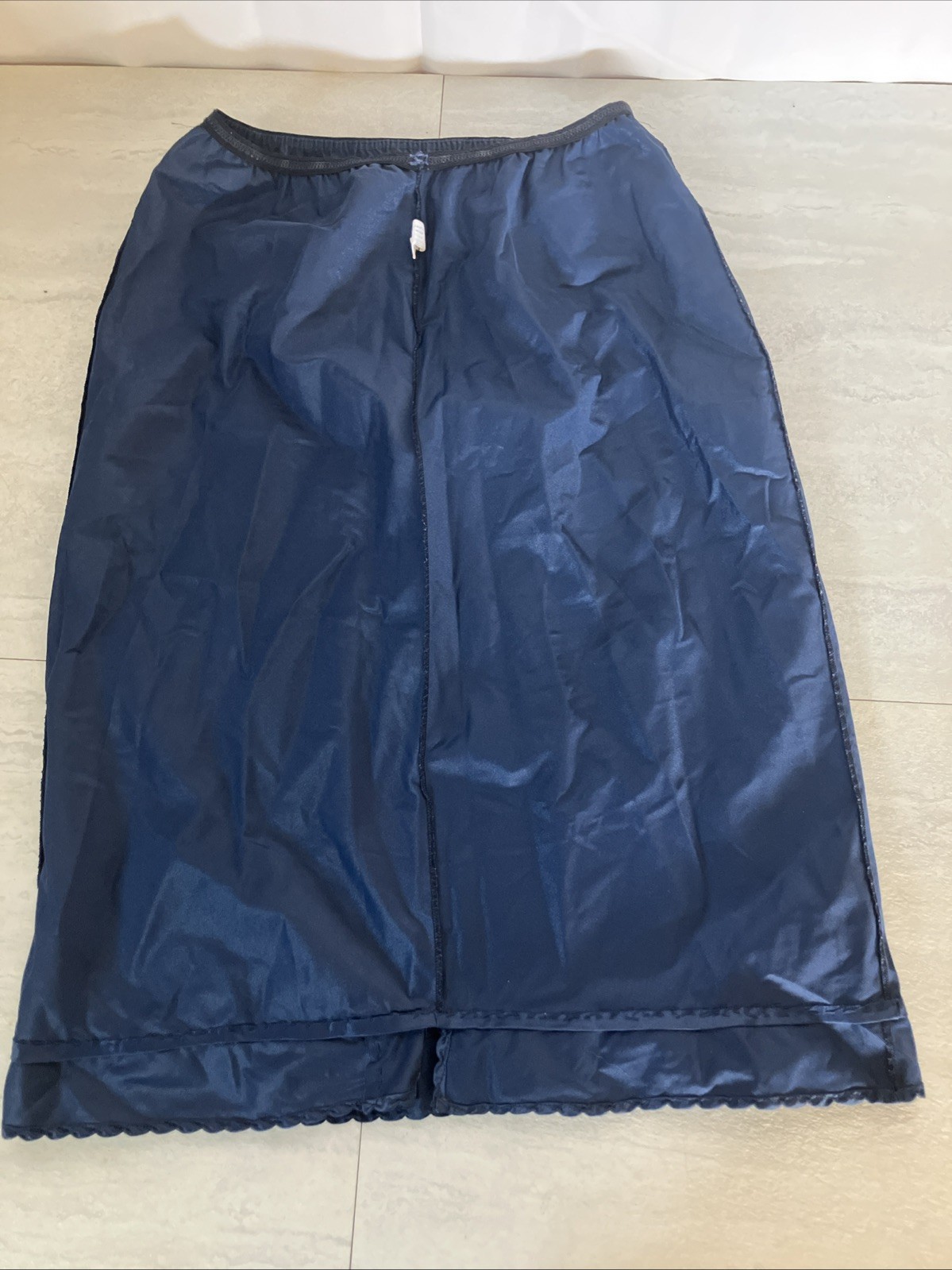 Half Slip Vintage Lingerie Nylon American Maid Skirt Liner 60s Navy Blue Medium