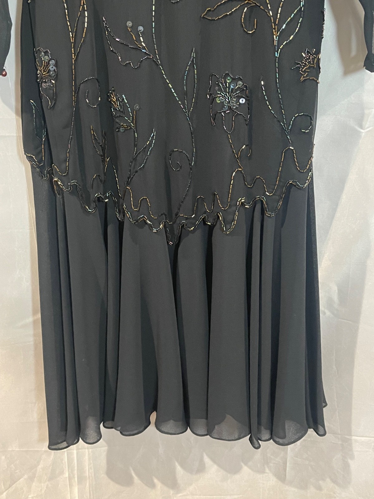 Vintage Casadei Black Multi Color Beaded Cocktail Dress