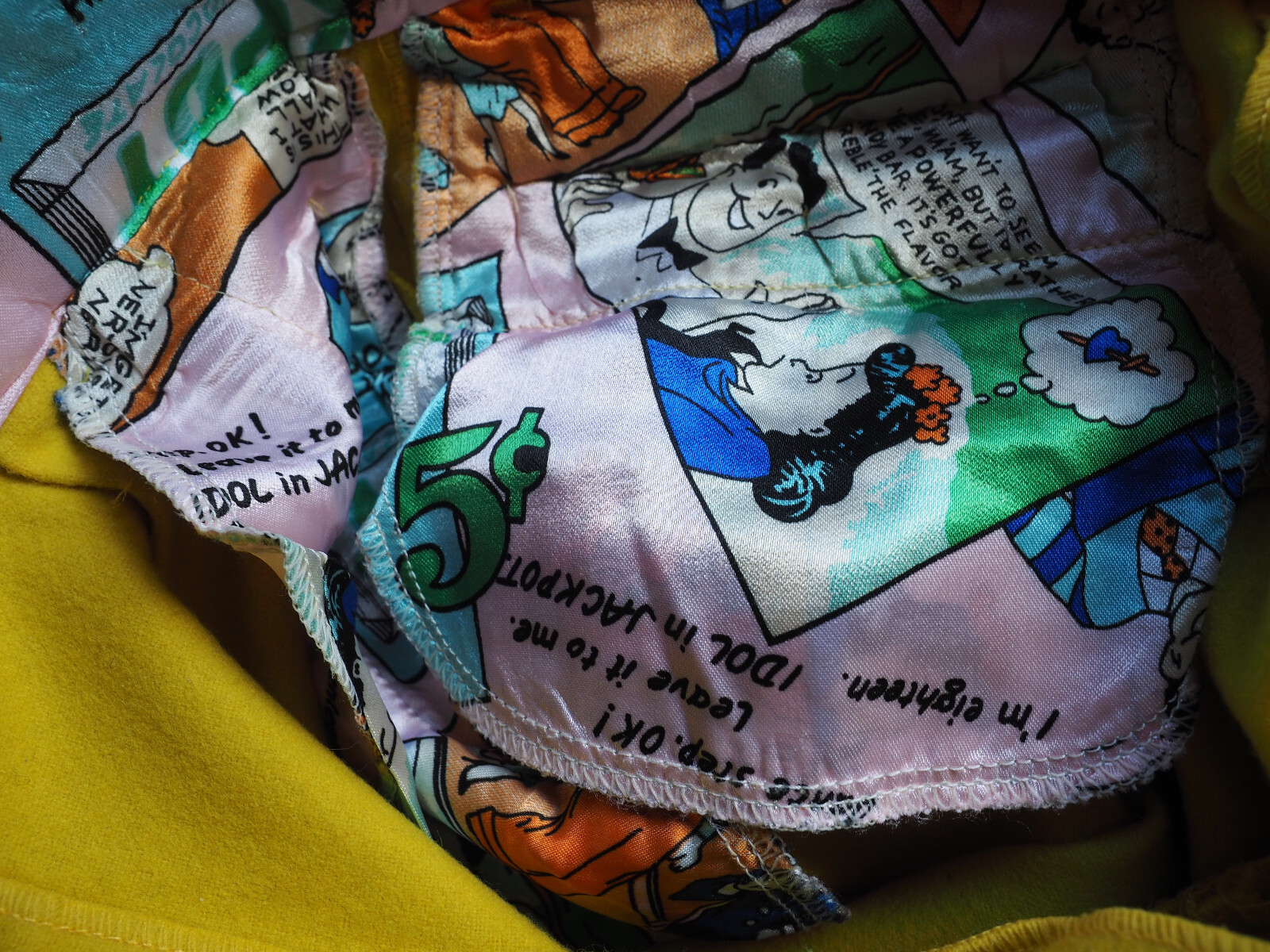 Vintage ET VOUS Made In France Wool Trouser Pants 80’s Comic Book Yellow Size 40