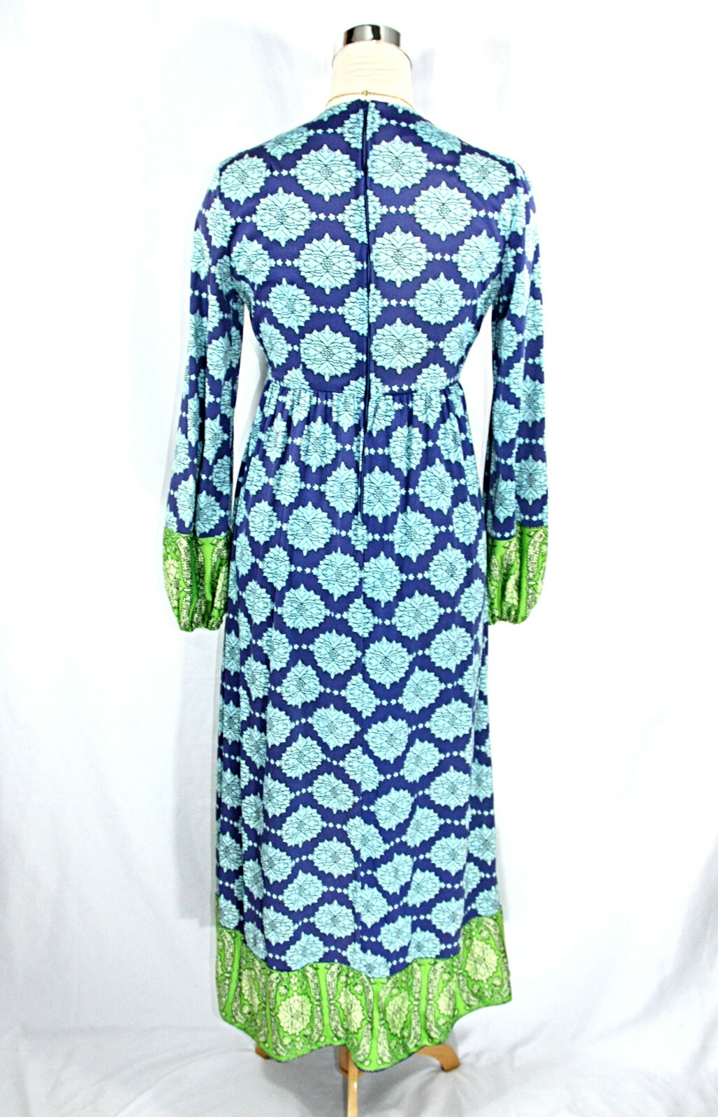 Vintage Wilroy Traveller Hippie Boho Moraccan Empire Maxi Dress Gown S M 1970s