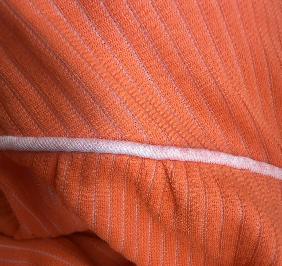 Vtg 1970s Dress Mod Twiggy Orange Stripe Homemade CONDITION ISSUES #278