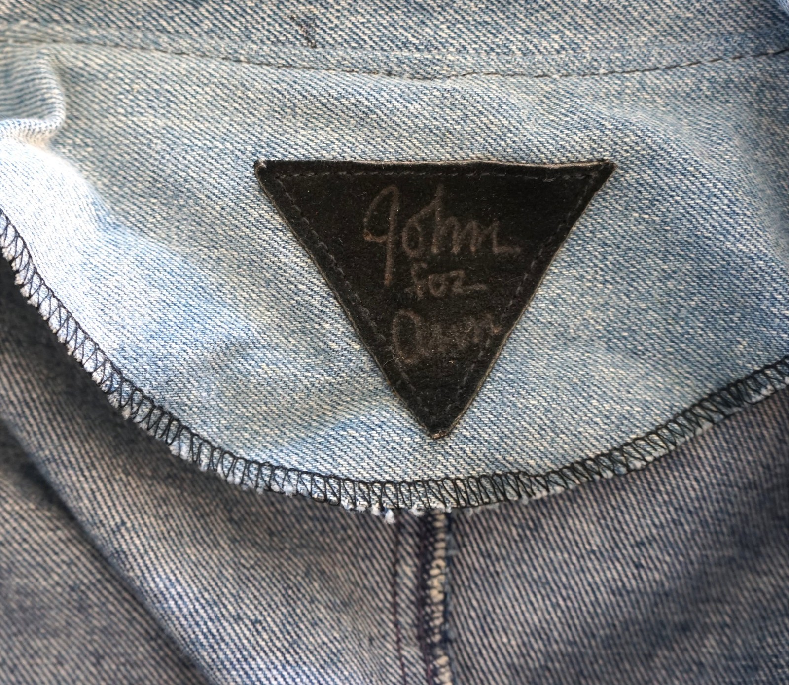 VINTAGE 80s Reworked Levi’s Jacket Sml Jeans Med Leather Fringe Mexican Blanket