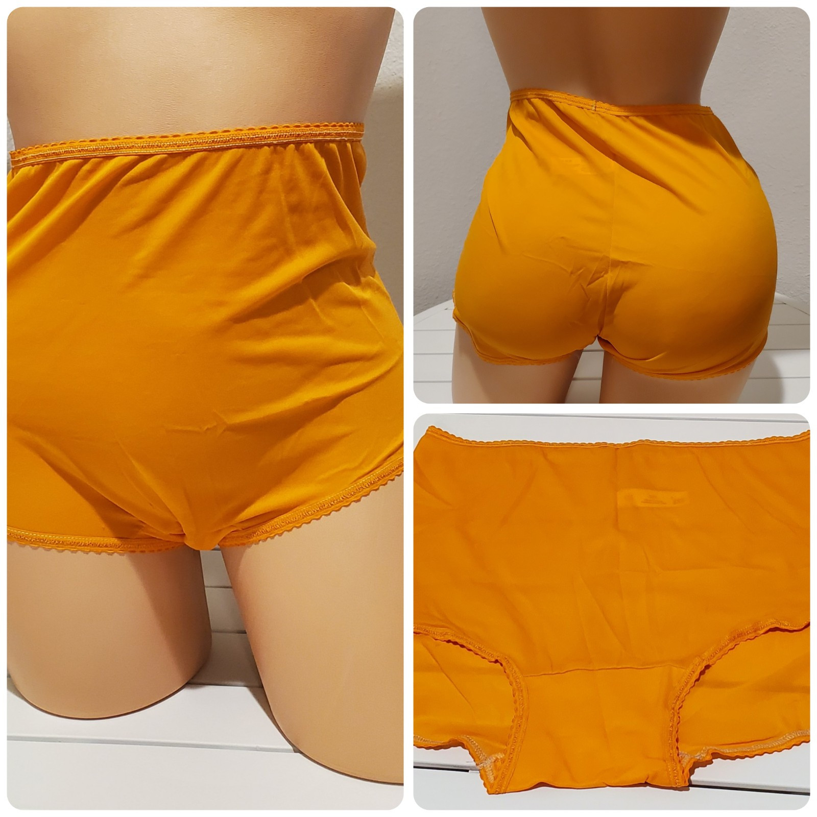 Flawed Bali Full Brief Granny Satin Stretch Wide Gusset ORANGE City 9/2XL 2633