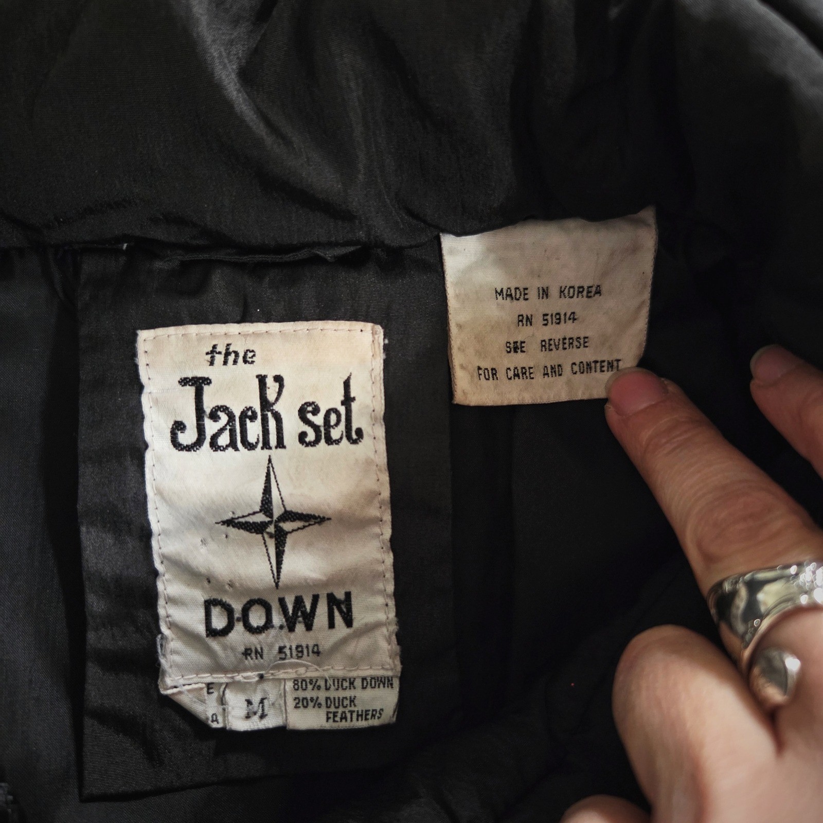 Jack Set Black Puffer Jacket Vintage 90s Puffer Jacket Oversized Coat M