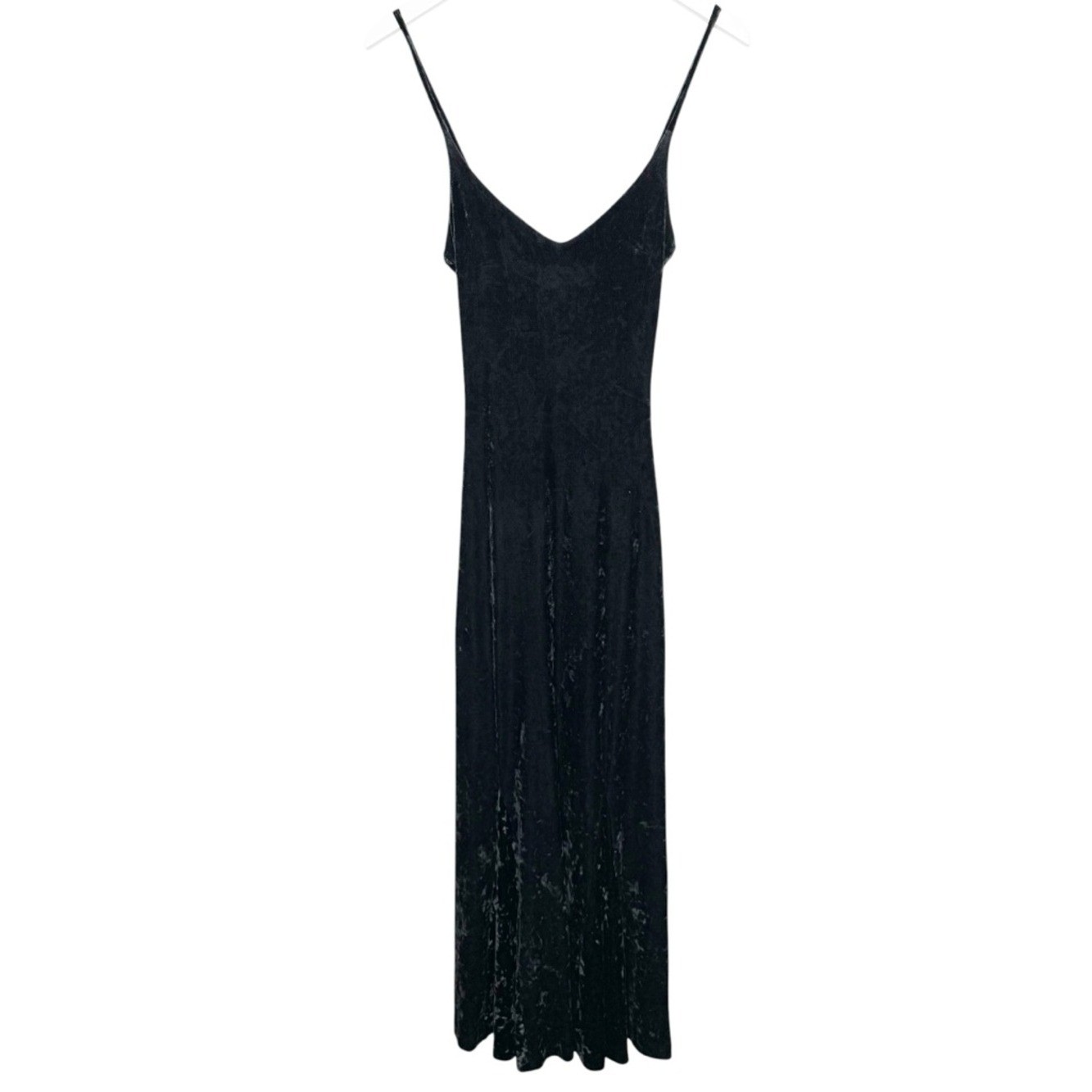 Vintage Betsey Johnson Crushed Velvet Goth Witchy Vamp Maxi Slip Dress Size P