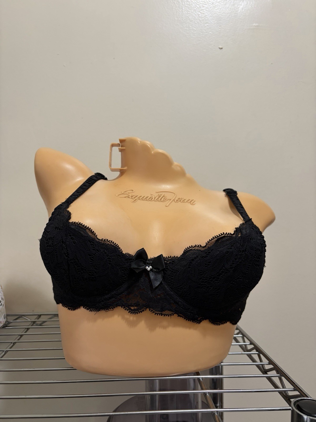 Vintage 70/80s Jezebel Black Lace Padded Bra SZ.32A Burlesque Coquette