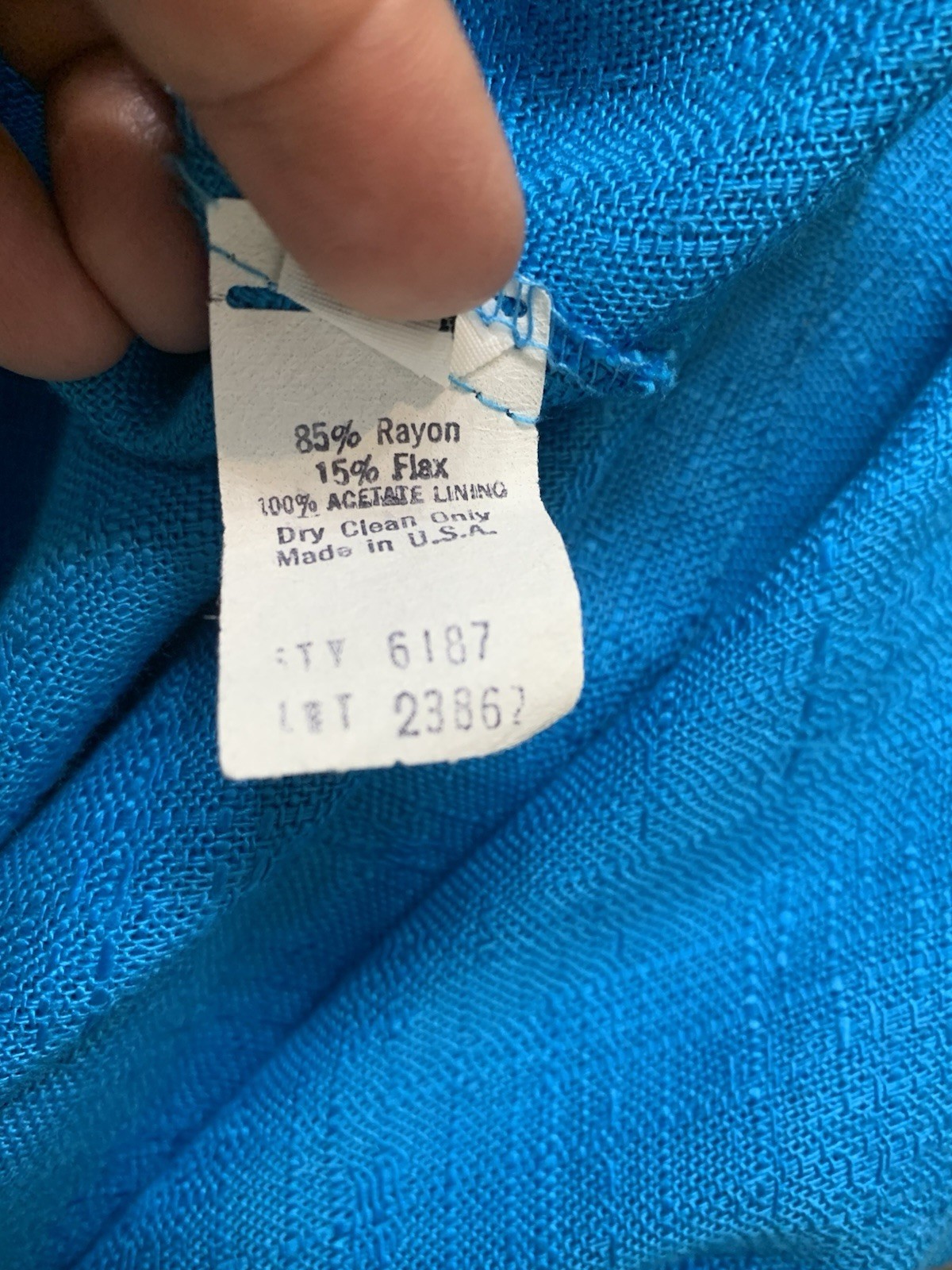 Sag Harbor Blue Rayon Flax Blazer Jacket Size 10 Women’s Vintage Style