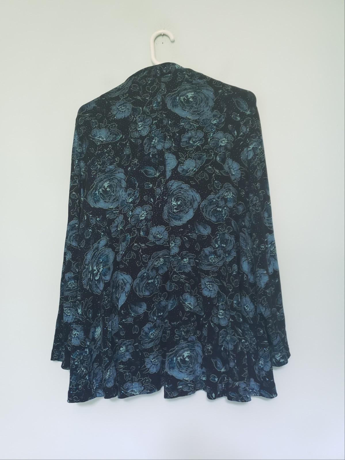 Vtg R&M Richards Womens Petite 18W Swing Jacket Open Front Floral Evening