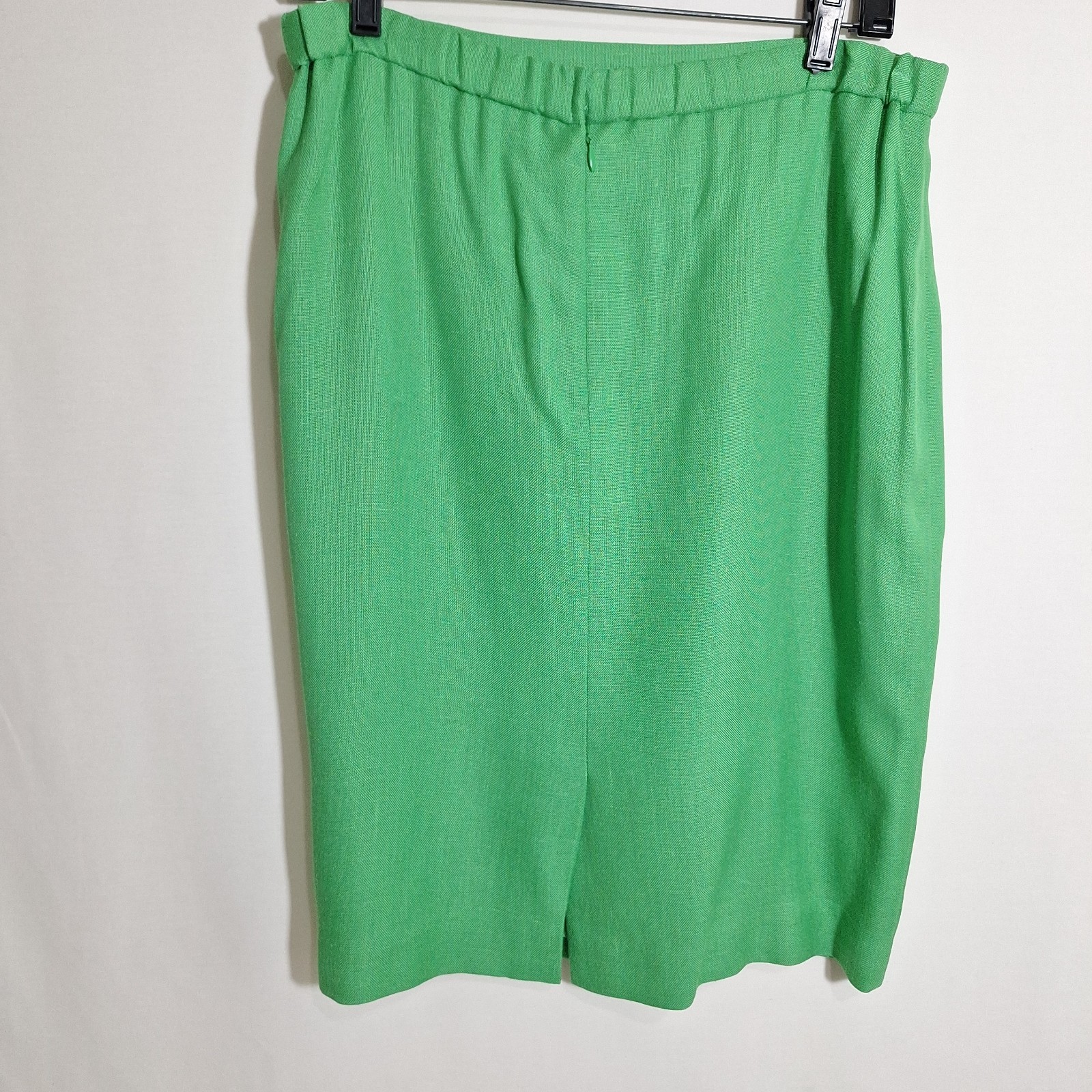 Vtg 80s Constance Saunders by Nahdree Green Skirt Suit Set Viscose Sz 12 Large
