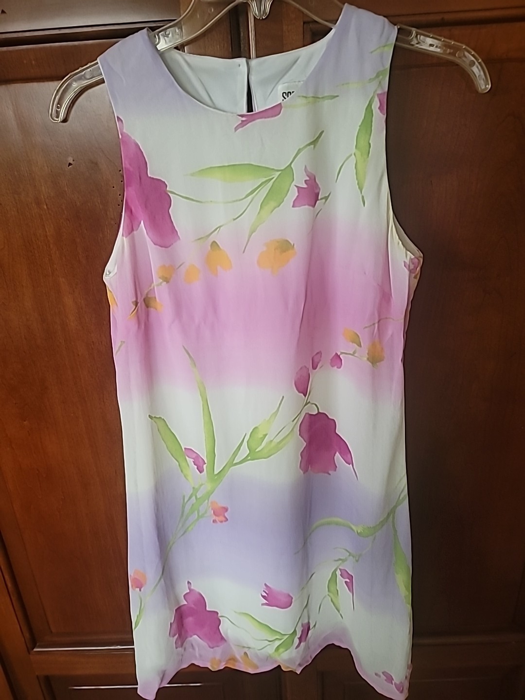 Soda Blu Sheer Flora Print Sheat Sleeveless Dress SZ S