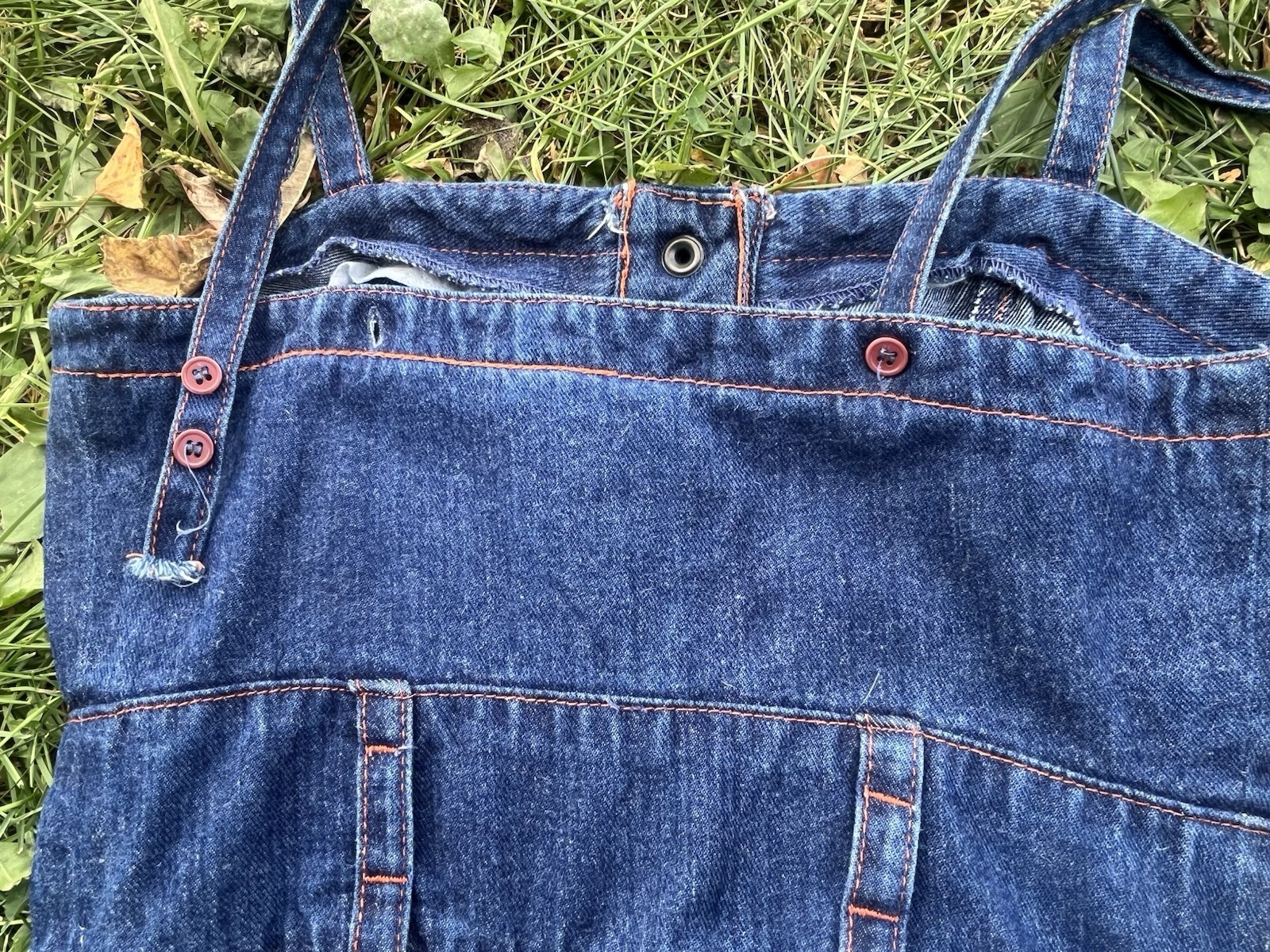 1970s Joni Blair 100% Cotton Denim Dress Knee Length Snap Closure