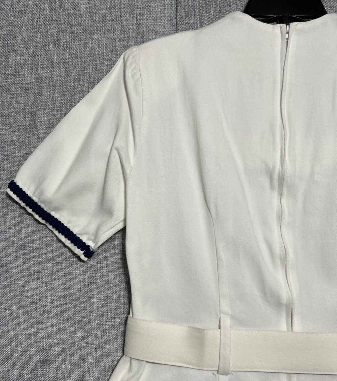 Mayvens Women’s Ivory VTG 1980s Sailor Stewardess Belted Party Dress Size 11