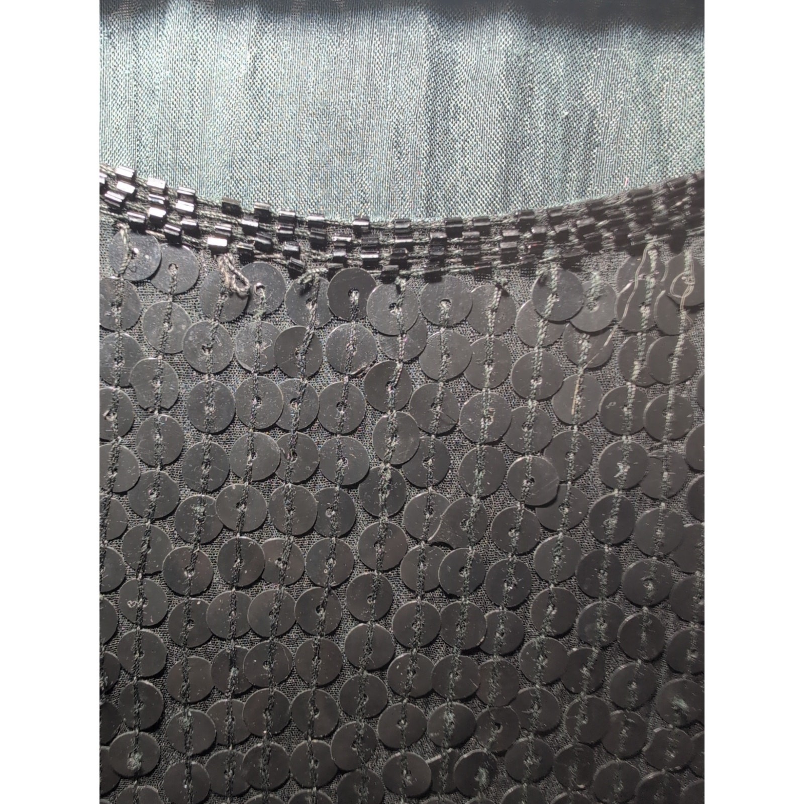 Royal Feelings Silk Sequin Black Party Rave Sparkle Cocktail Top Women L Vintage