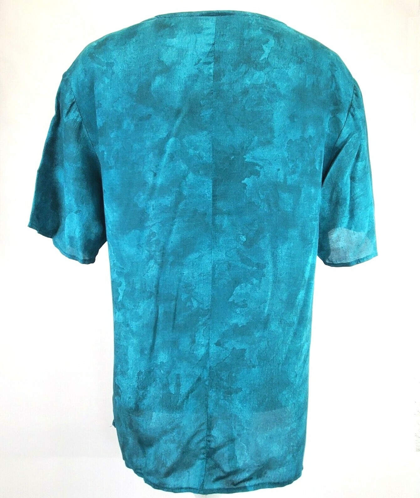Carole Little CL Womens Size 4 Skort Pant Suit Set Teal Marble Tie Dye Rayon SS
