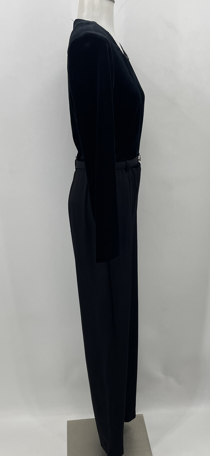 Vintage D.J. Summers One Piece Paint Suit Velour Belted Posh Fashion Icon Black