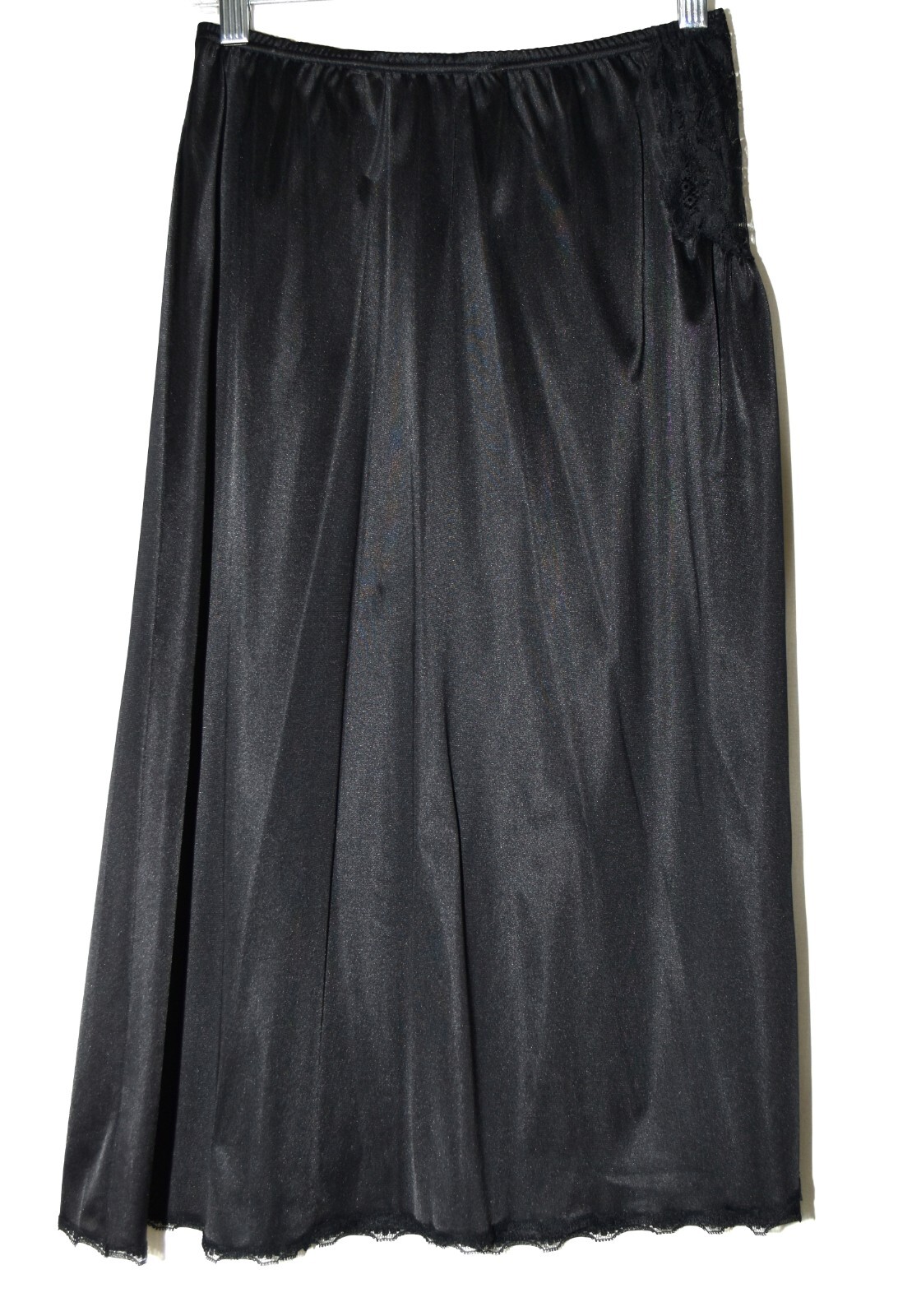 Vintage Vanity Fair Black Nylon Antron III 18-in Side Slit Half Slip Size S USA