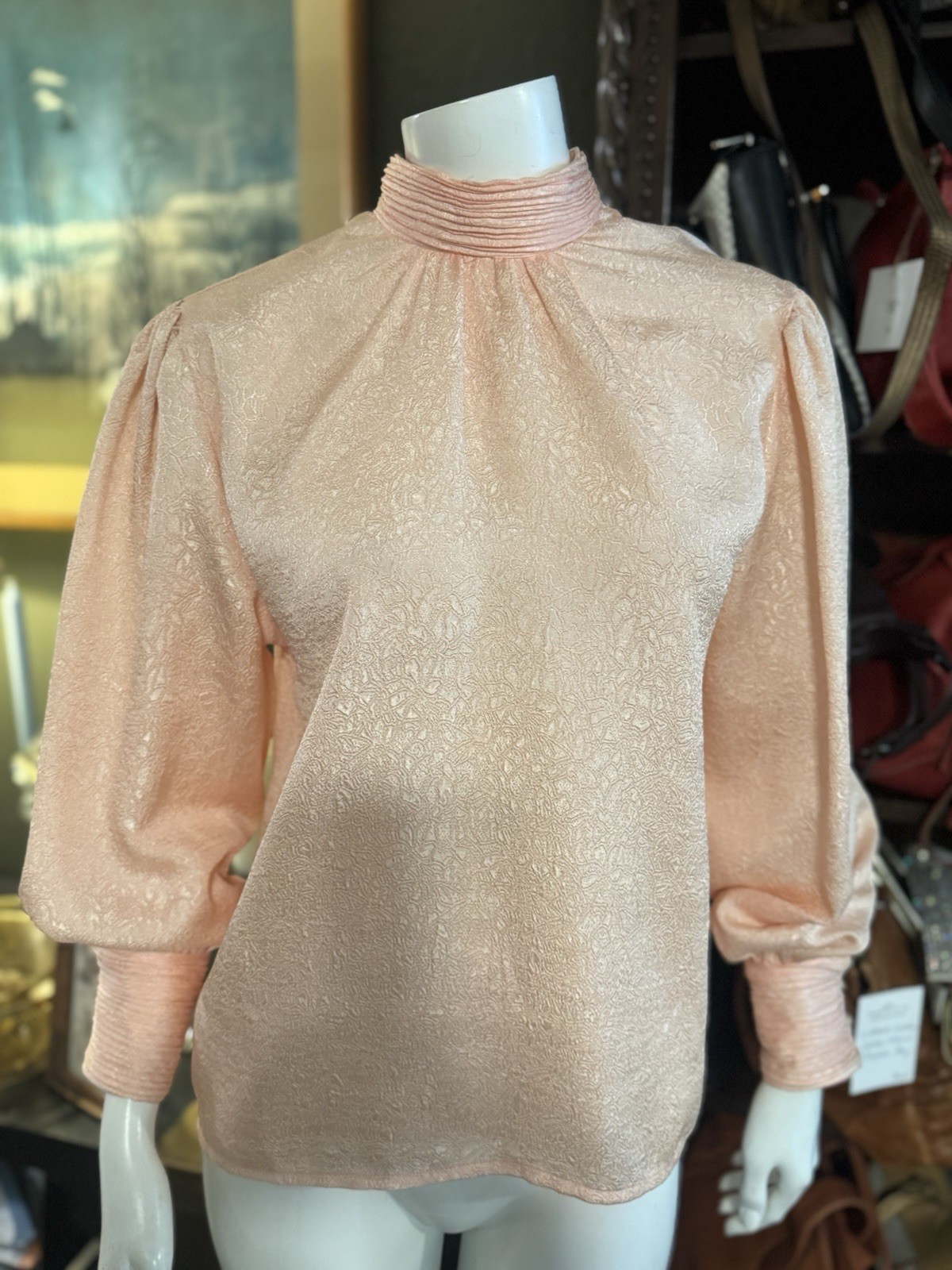 Balenciaga Paris Vintage Blouse Size 6 Circa 1980s Peachy Pink