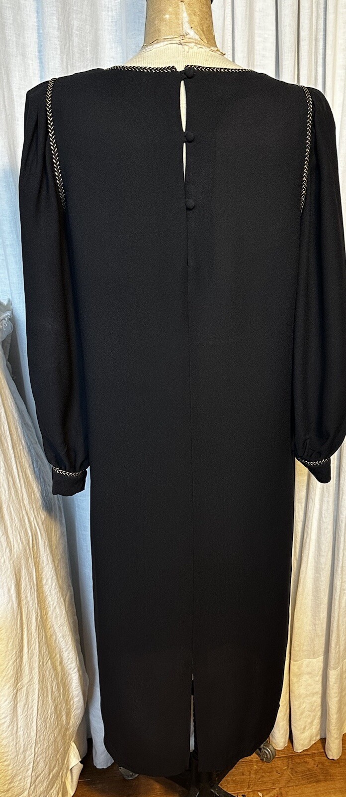 Vintage Regina Kravitz N.Y. Womens Blk Crepe L Sleeve Long Dress Sz 10 used
