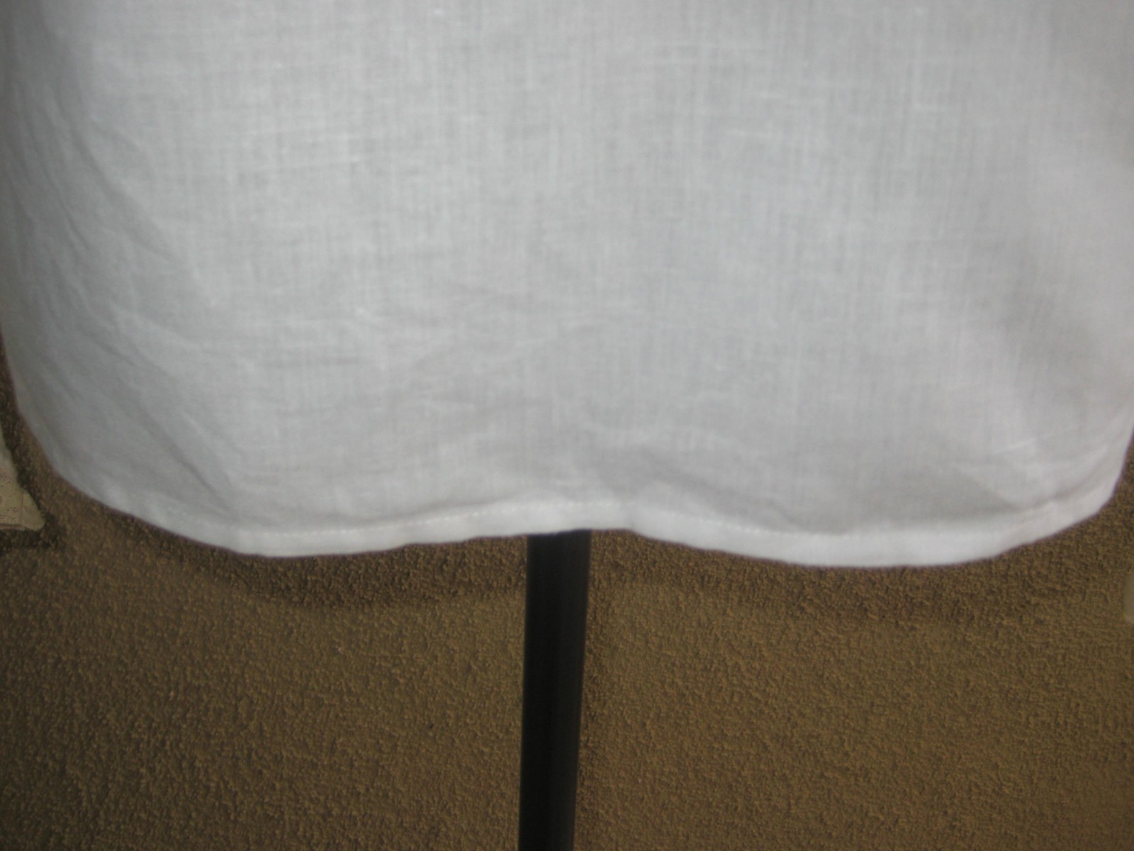 Vintage Outback Red white Ramie/cotton pintuck mesh embroidery collar blouse S