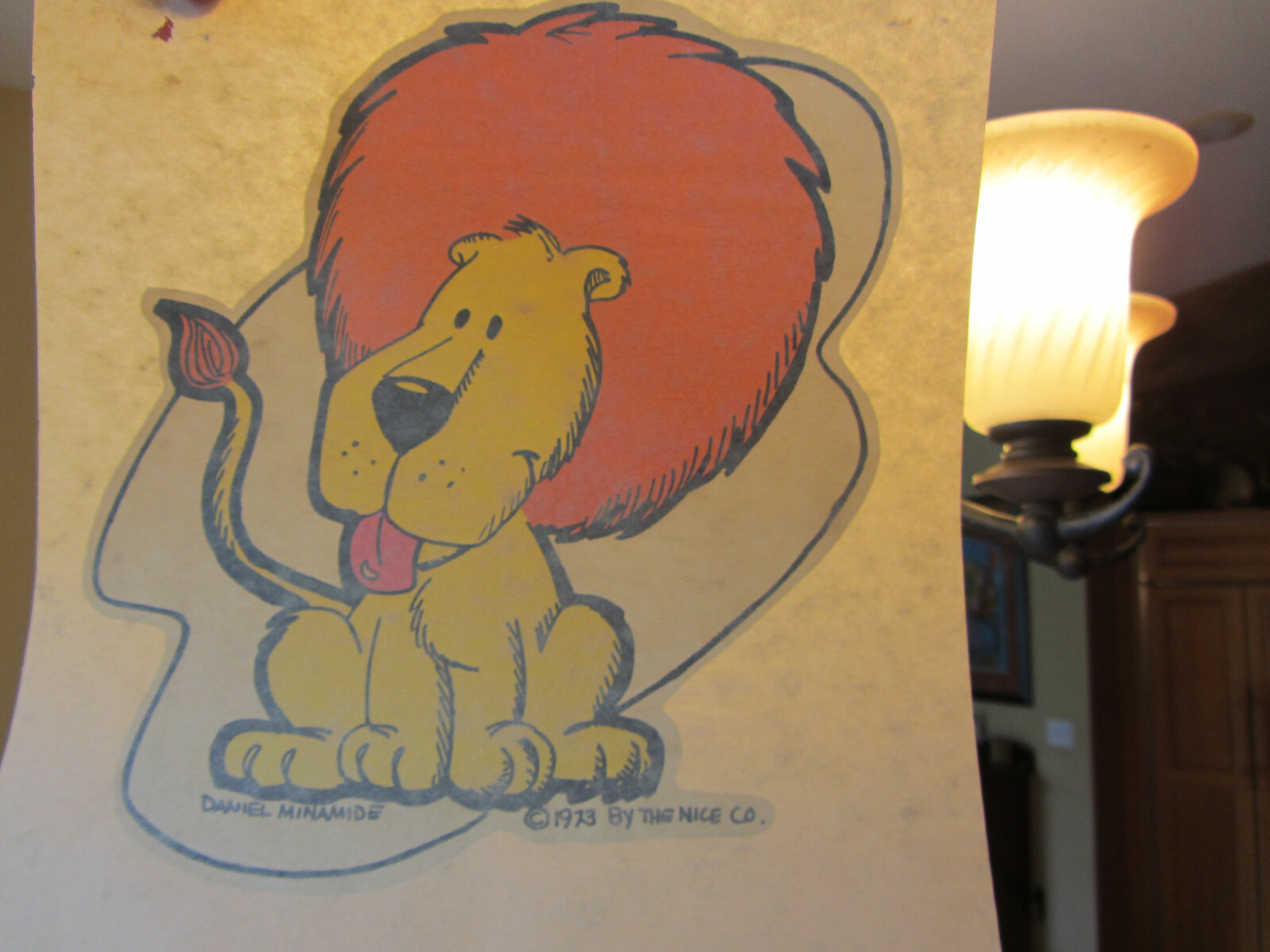 BABY LION vintage 70s iron on t shirt transfer full size