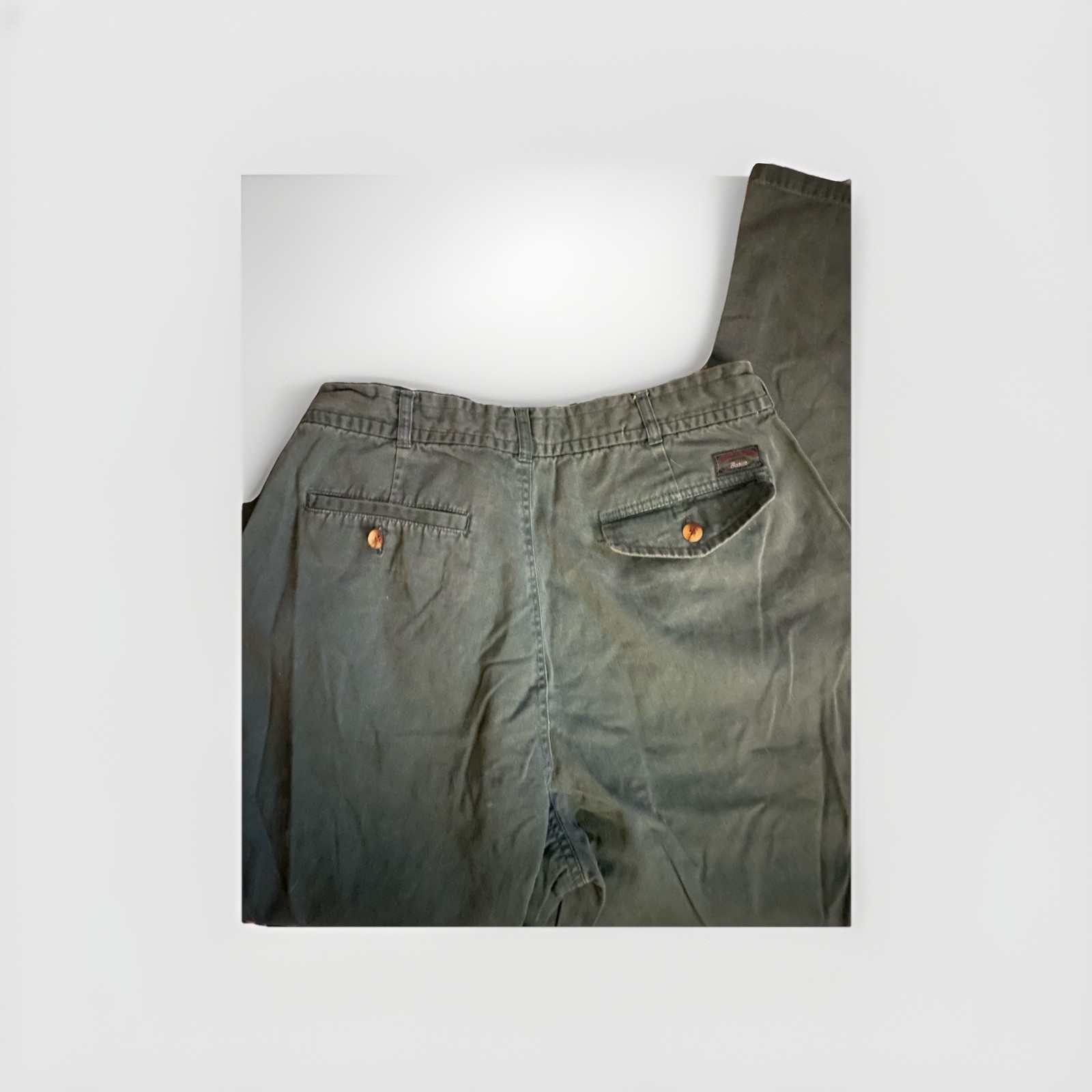 Vintage Retro Bugle Boy Co high waisted women’s Green Jeans Size 34×32 (18)