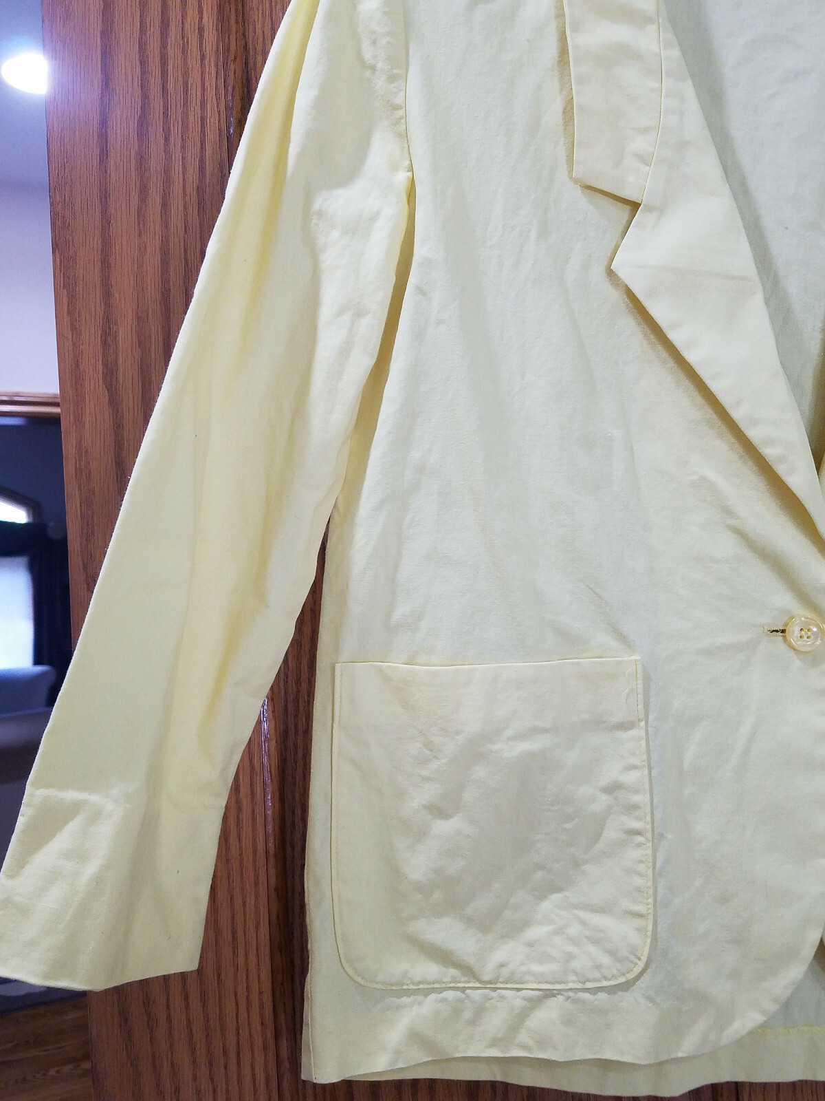 Vtg New Departures Women’s Light Yellow Jacket Suit Coat Blazer Sz M