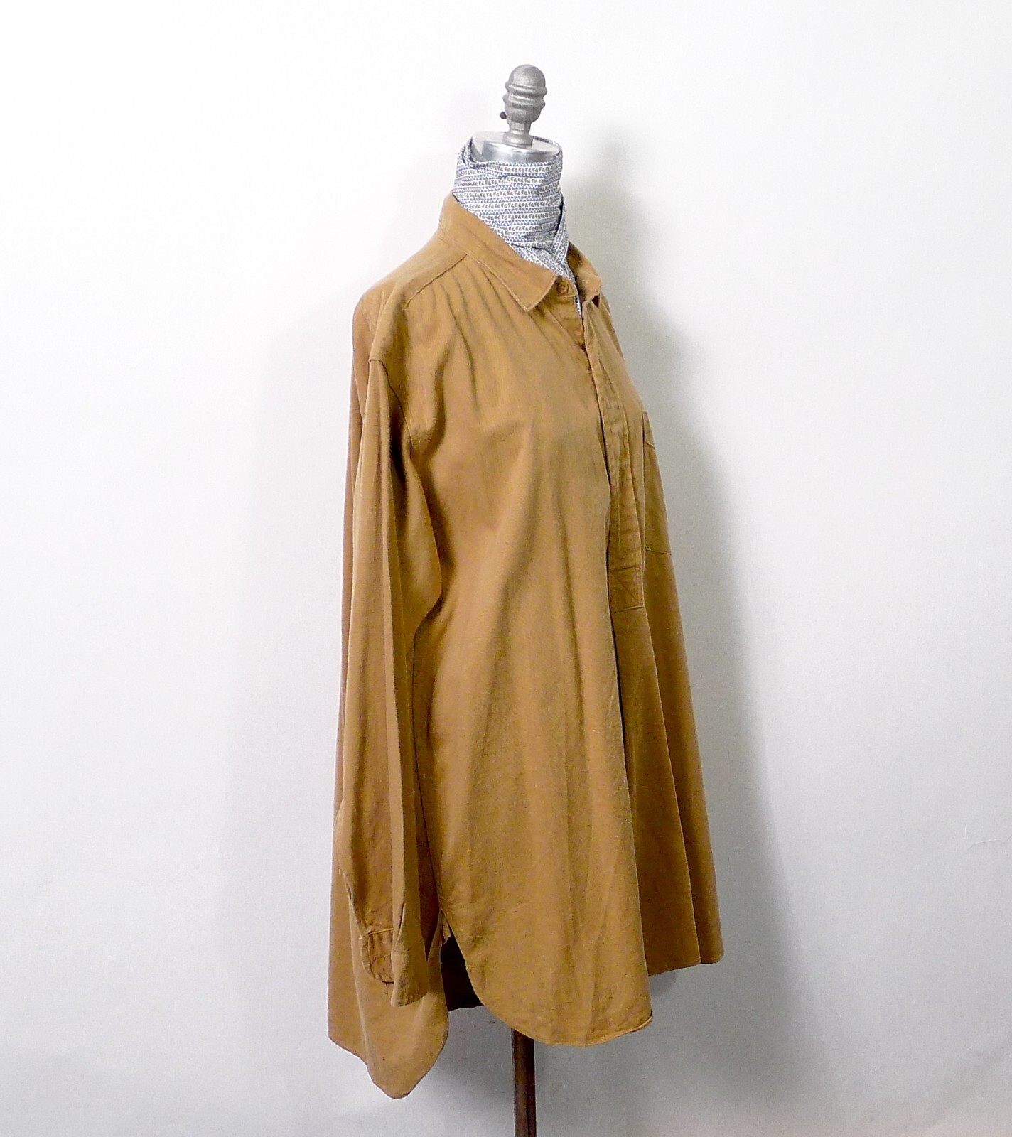 Vintage Monument Ladies Cotton Tan Shirt Dress Size 7 #330