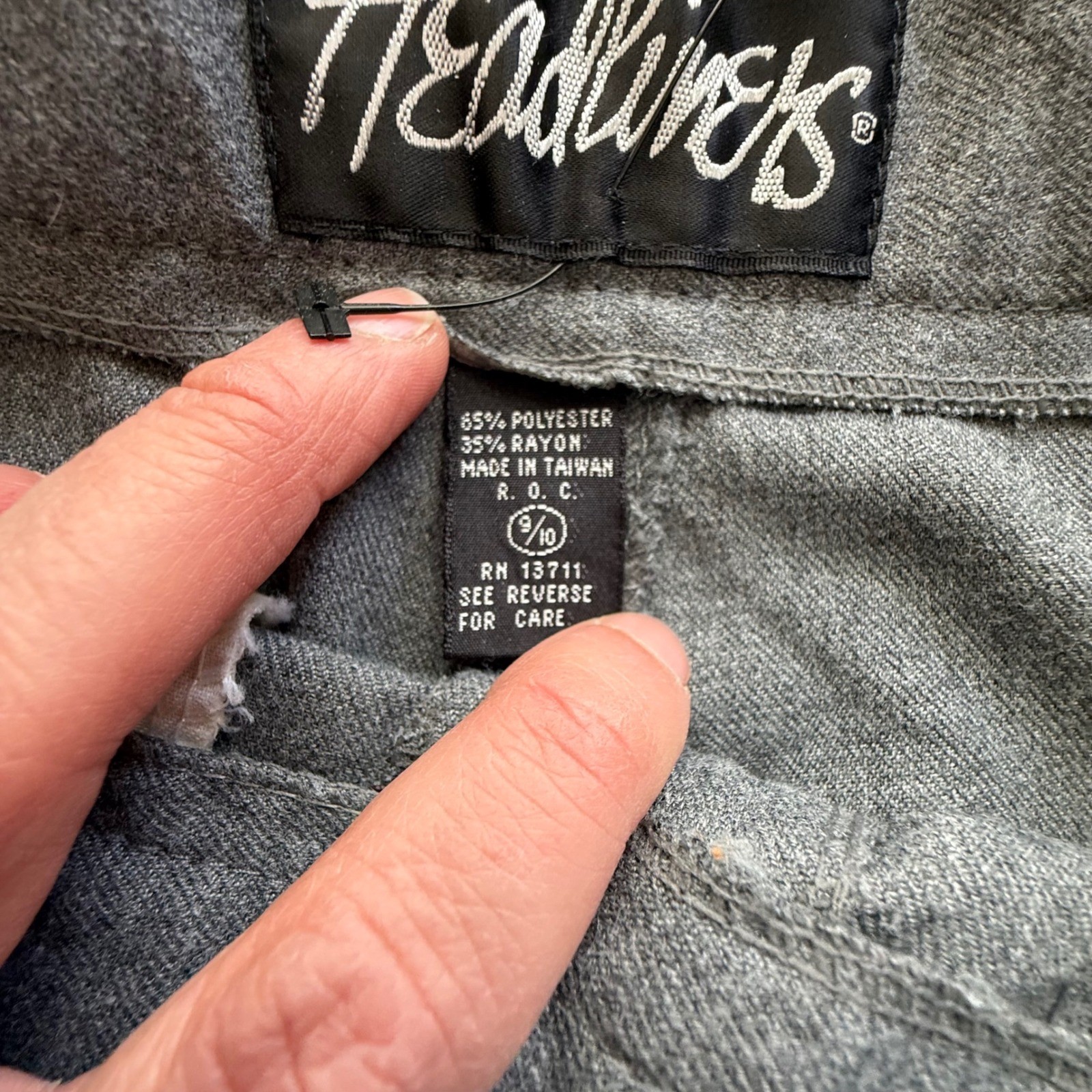 Headliners Vintage 90s Heather Grey Pleated High Waisted Trousers Size 9/10
